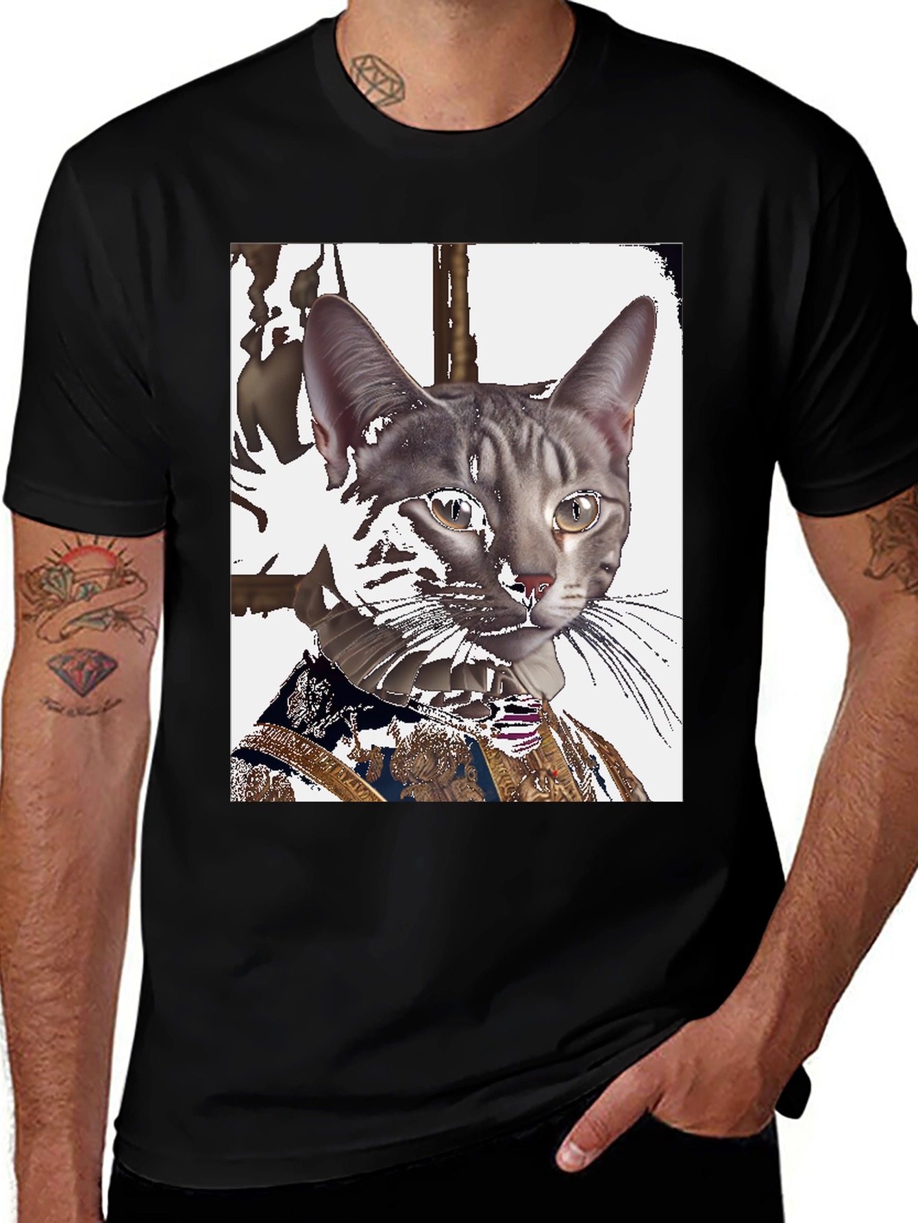 Variant 21 of Royal Cat Portrait T-Shirt - Unique Graphic Tee