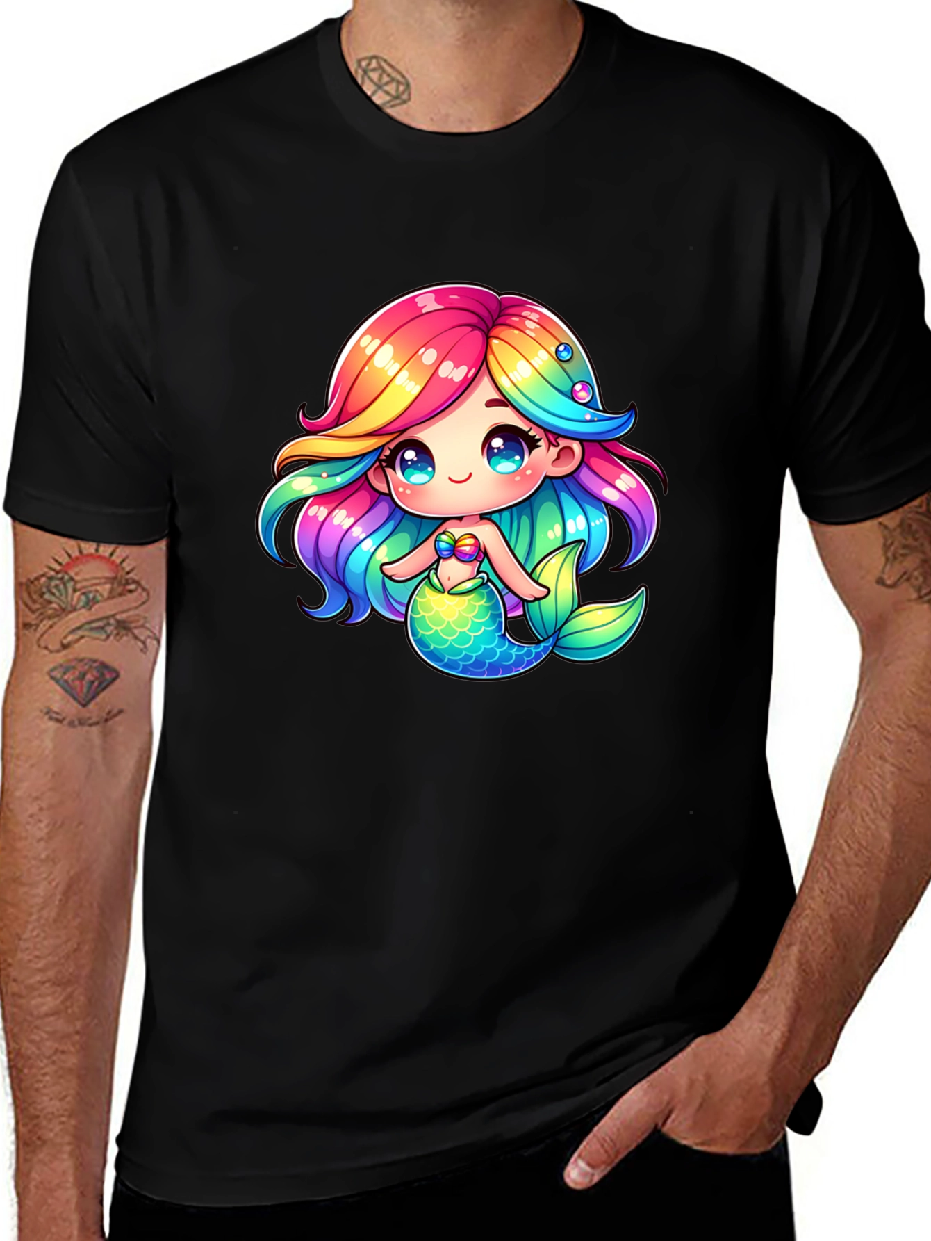 Variant 7 of Mermaid Cartoon Graphic Tee - Fun & Stylish!