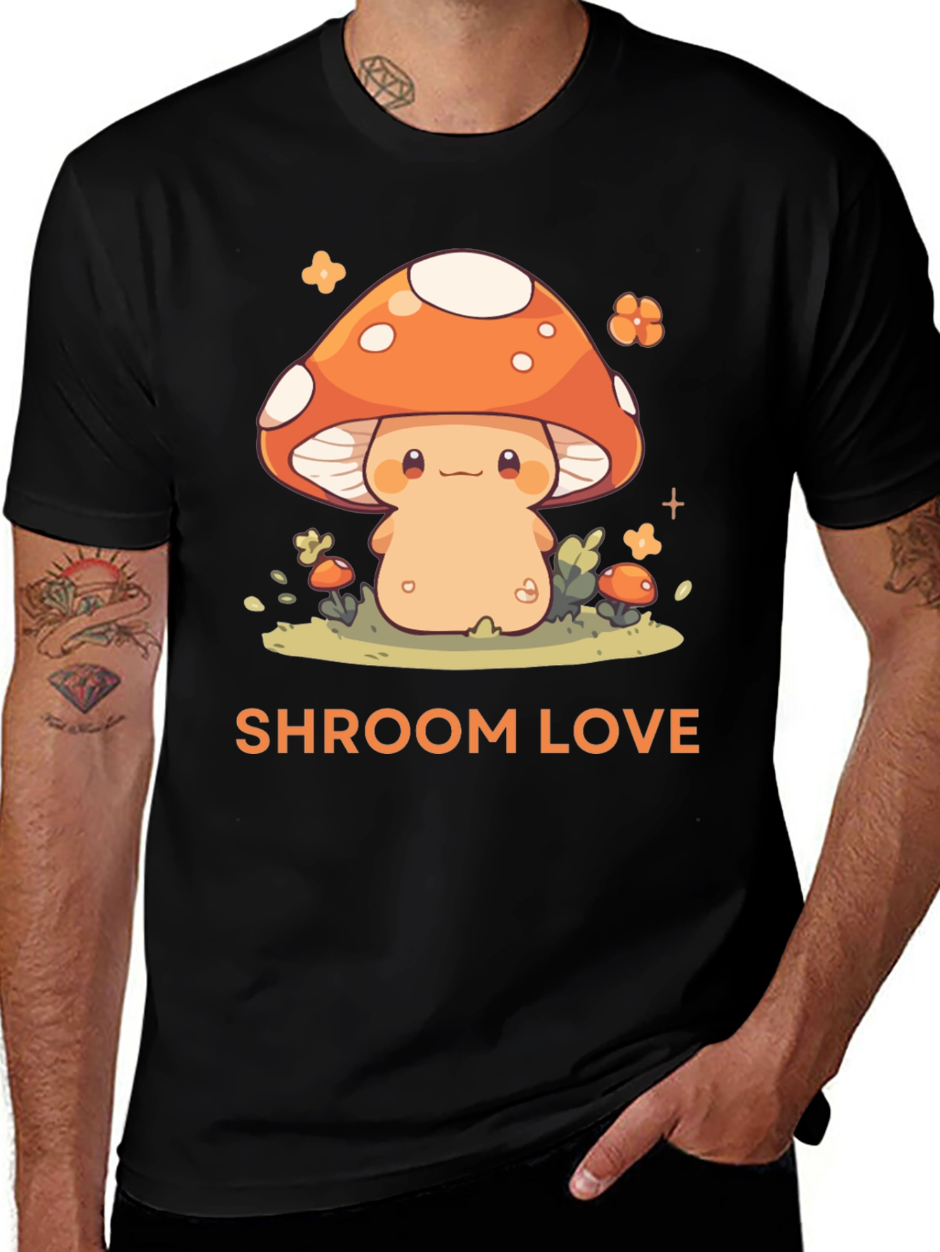 Variant 23 of Shroom Love Graphic Tee - Cute Mushroom T-Shirt