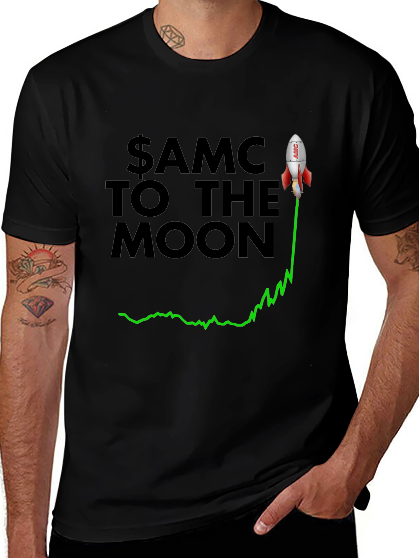 AMC To The Moon Graphic T-Shirt - Black