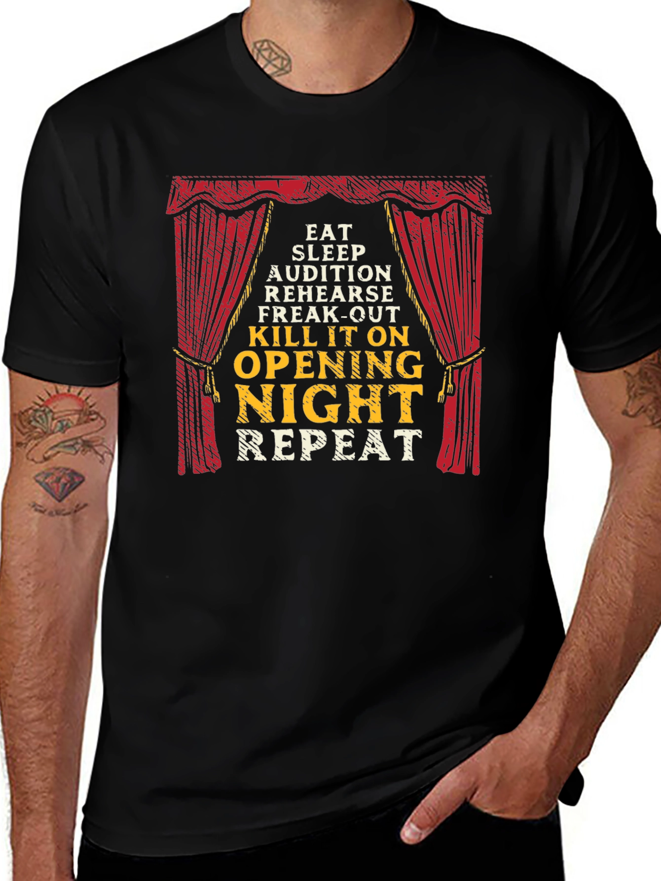 Variant 21 of Theater Lover T-Shirt: Eat Sleep Opening Night Repeat