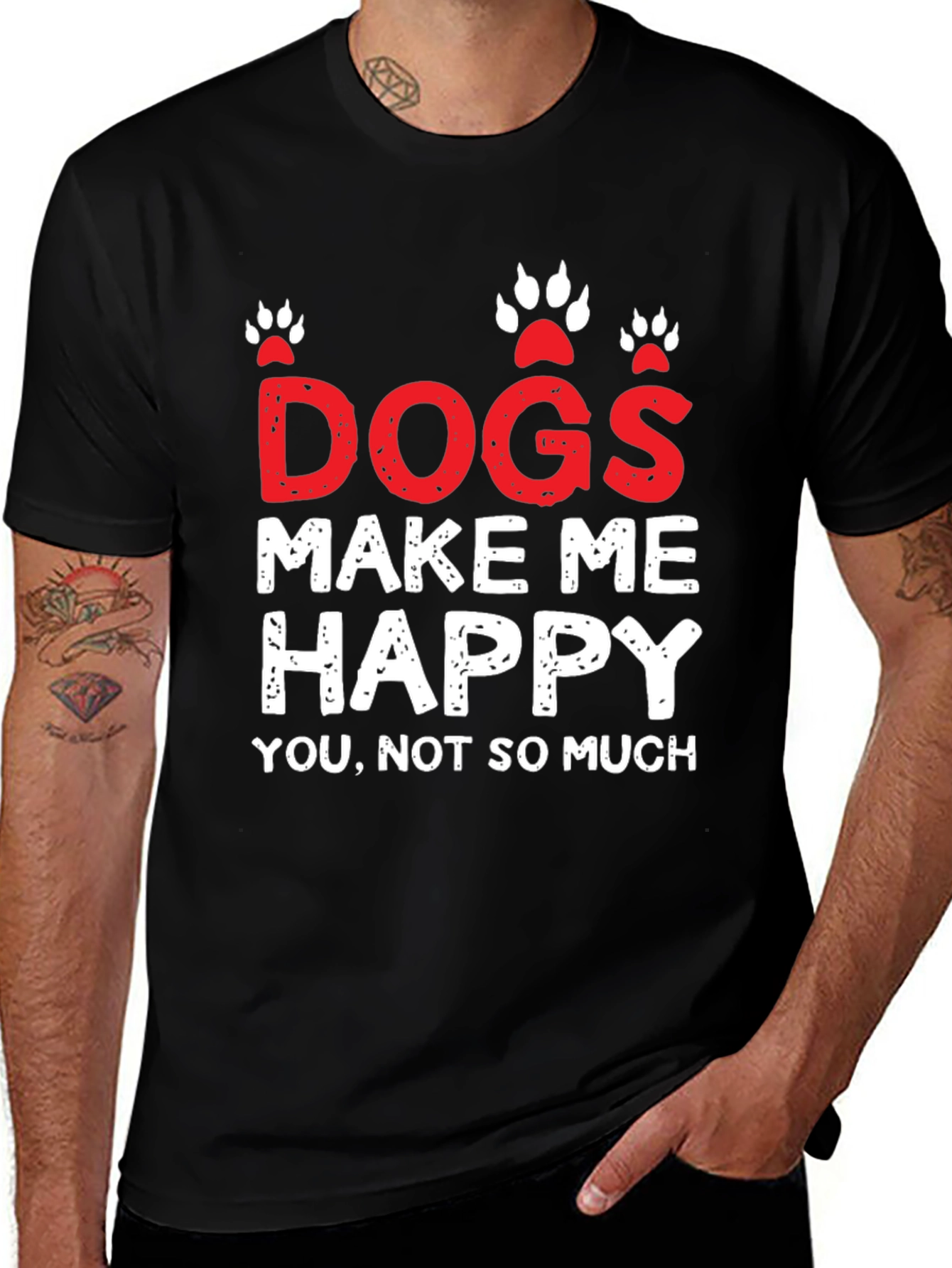 Variant 30 of Dogs Make Me Happy Graphic T-Shirt