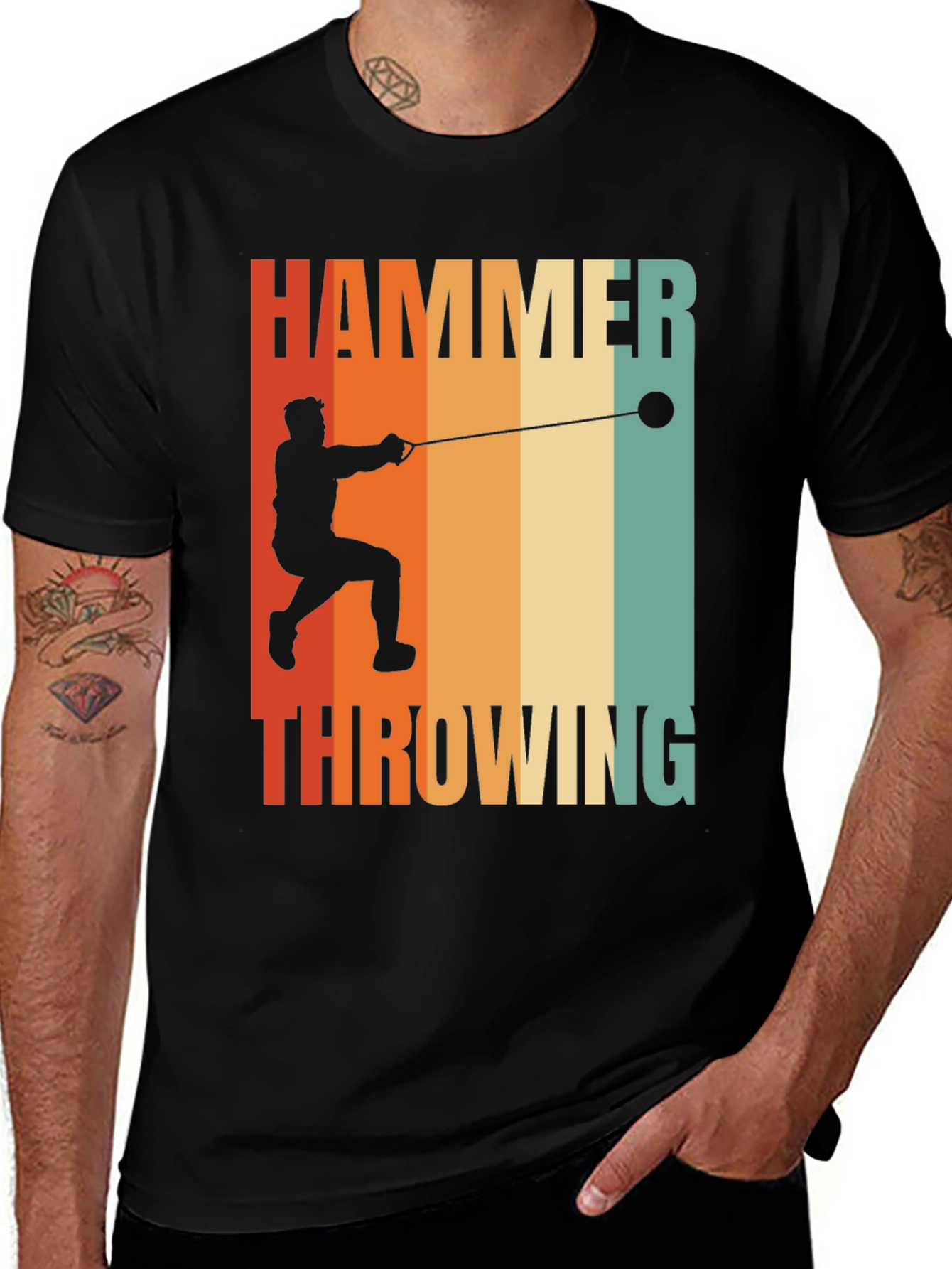 Hammer Throwing Retro Graphic Tee