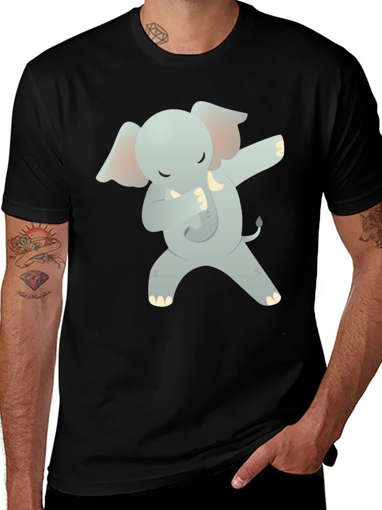 Variant 20 of Dabbing Elephant Graphic T-Shirt