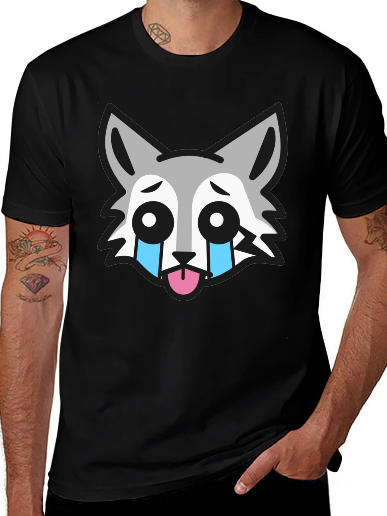 Variant 22 of Cry Baby Wolf Graphic Tee - Black