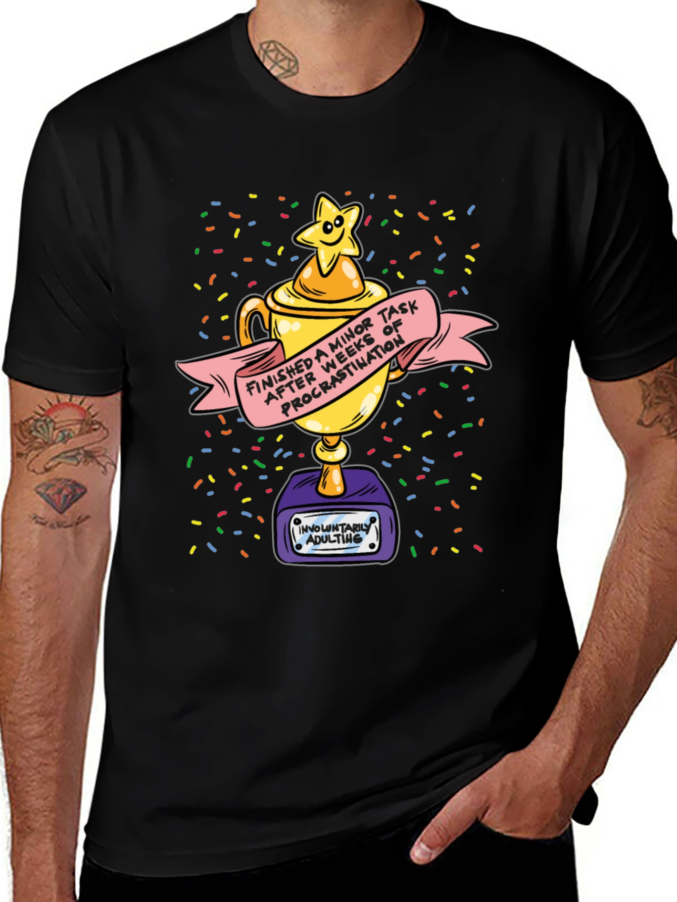 Variant 9 of Procrastination Trophy T-Shirt - Adulting Humor