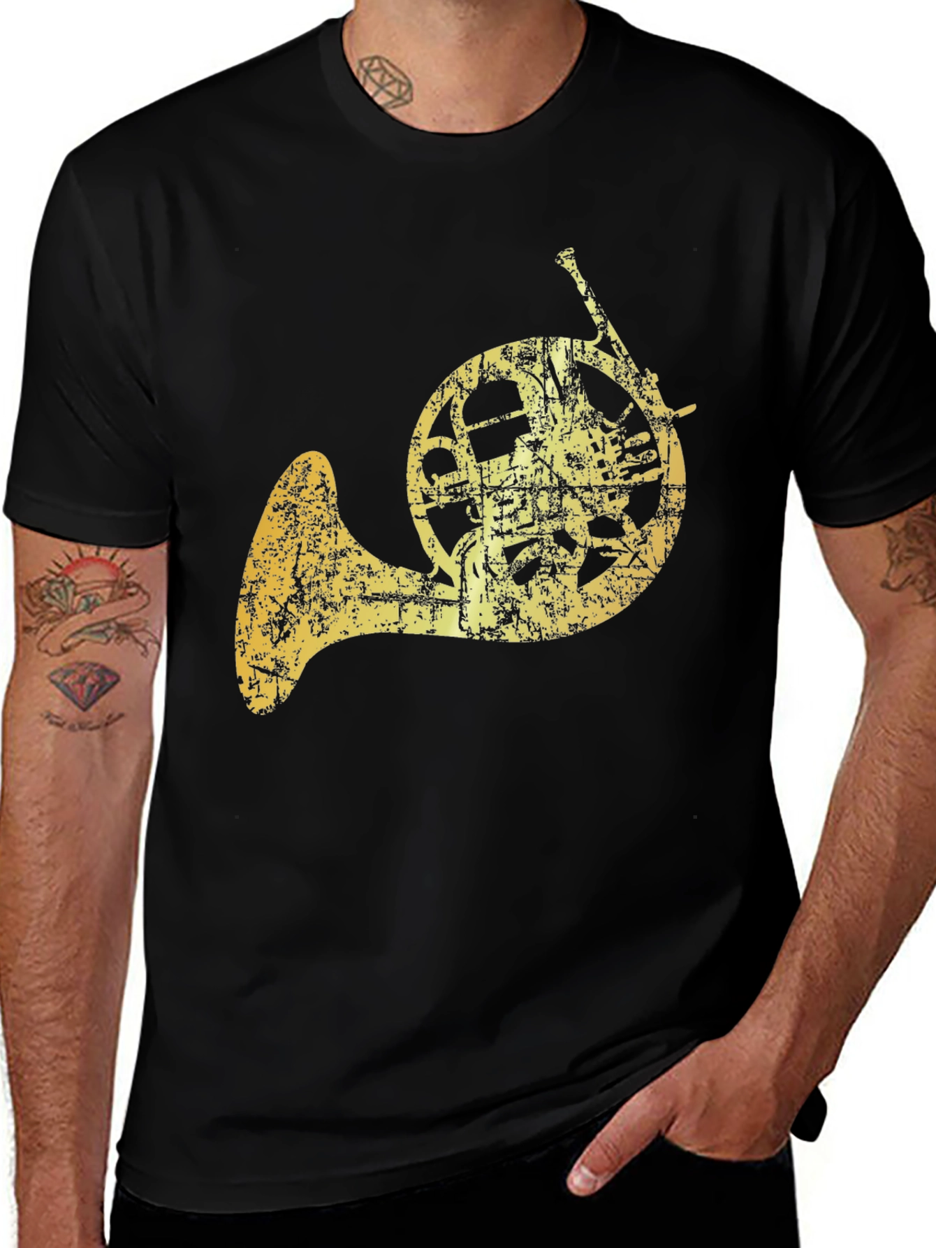 Variant 26 of French Horn Graphic Tee - Music Lover T-Shirt