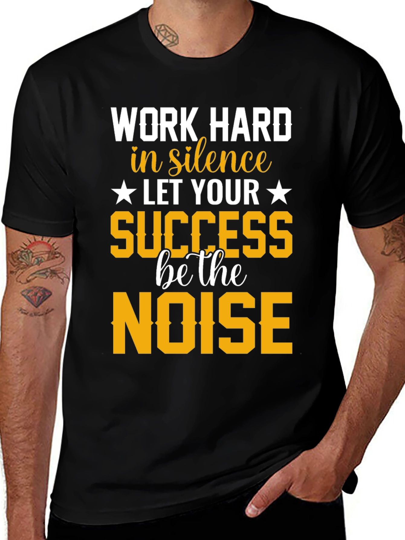 Variant 13 of Motivational T-Shirt: Work Hard in Silence