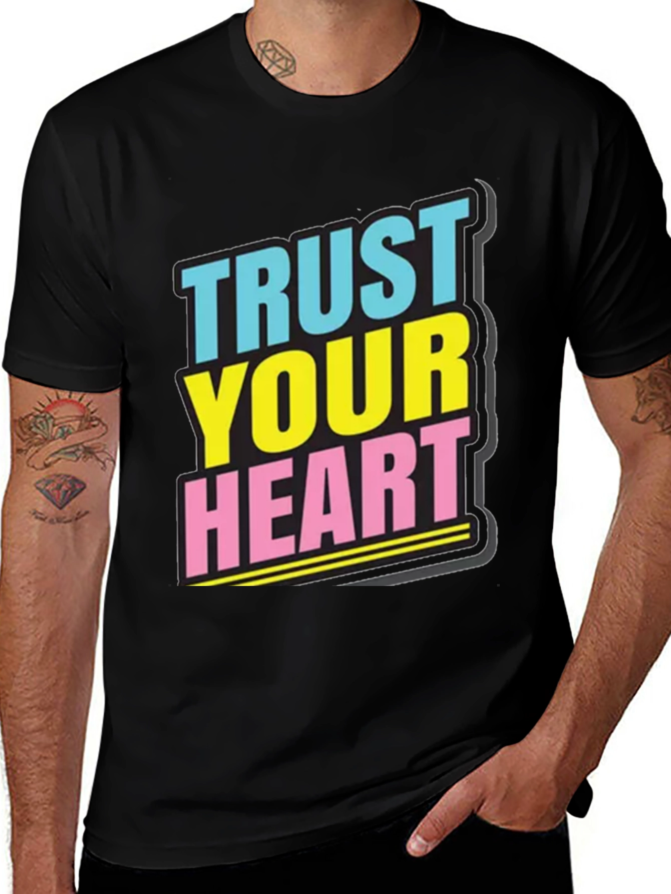 Variant 15 of Trust Your Heart Graphic Tee - Trendy Short Sleeve Shirt