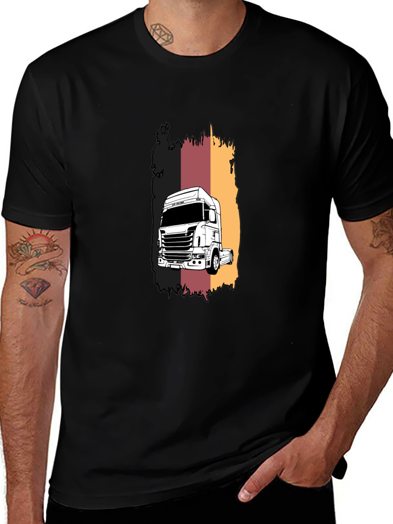 Truck Graphic Tee - Black, Short Sleeve