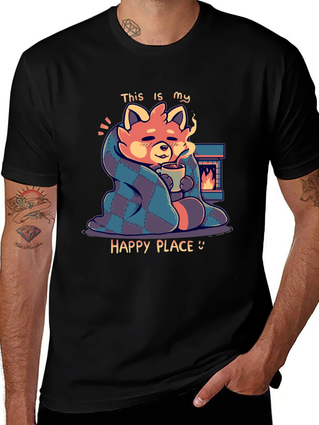 Variant 22 of Cozy Red Panda T-Shirt - Happy Place