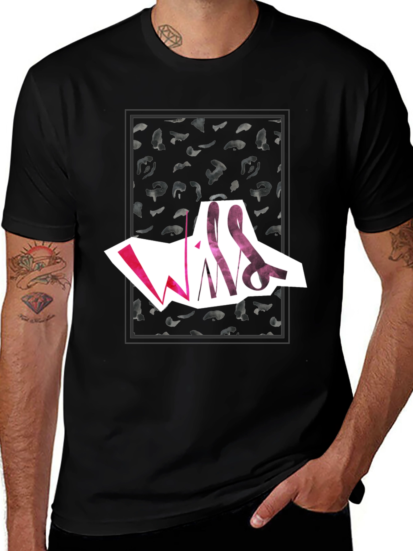 Variant 24 of Edgy Abstract Graphic Tee - Black