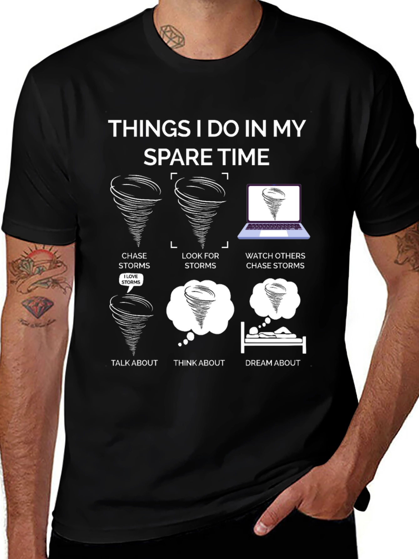 Variant 12 of Storm Chaser T-Shirt: Spare Time Tornado Fun