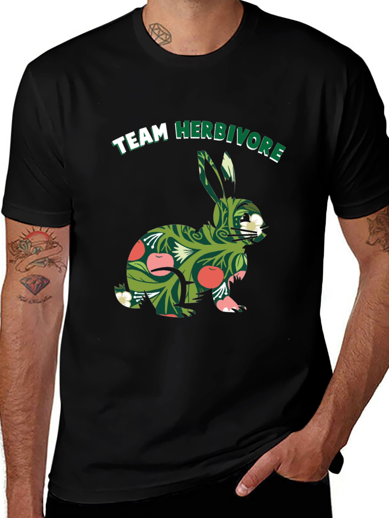 Variant 21 of Team Herbivore Rabbit T-Shirt