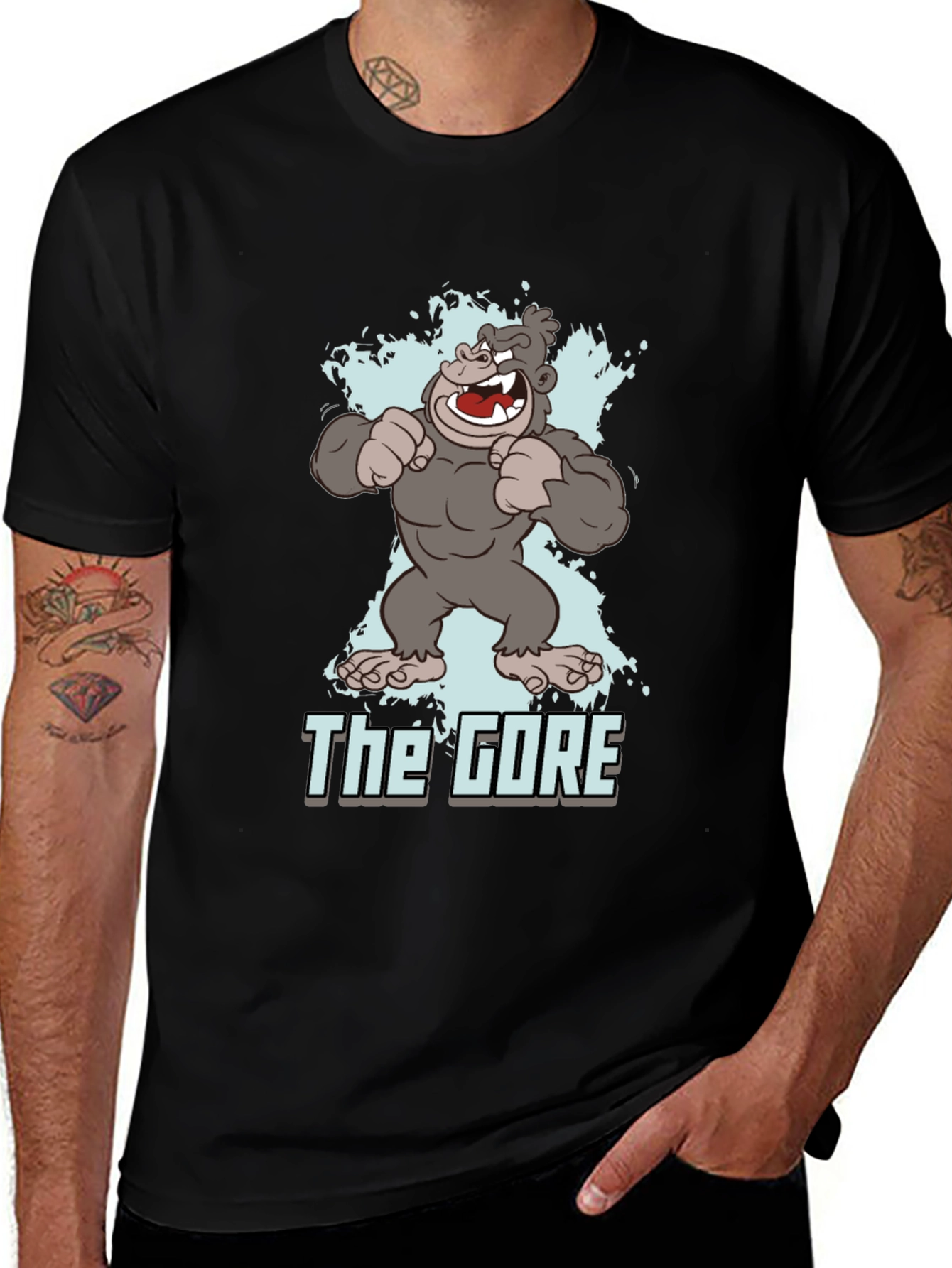 Variant 17 of The Gore Cartoon Gorilla Graphic Black T-Shirt