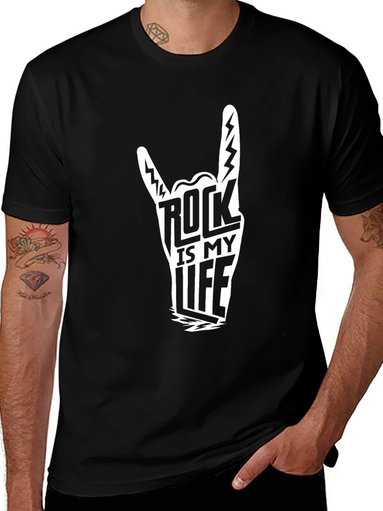 Black Rock is My Life Graphic T-Shirt - Black Cotton Tee main image