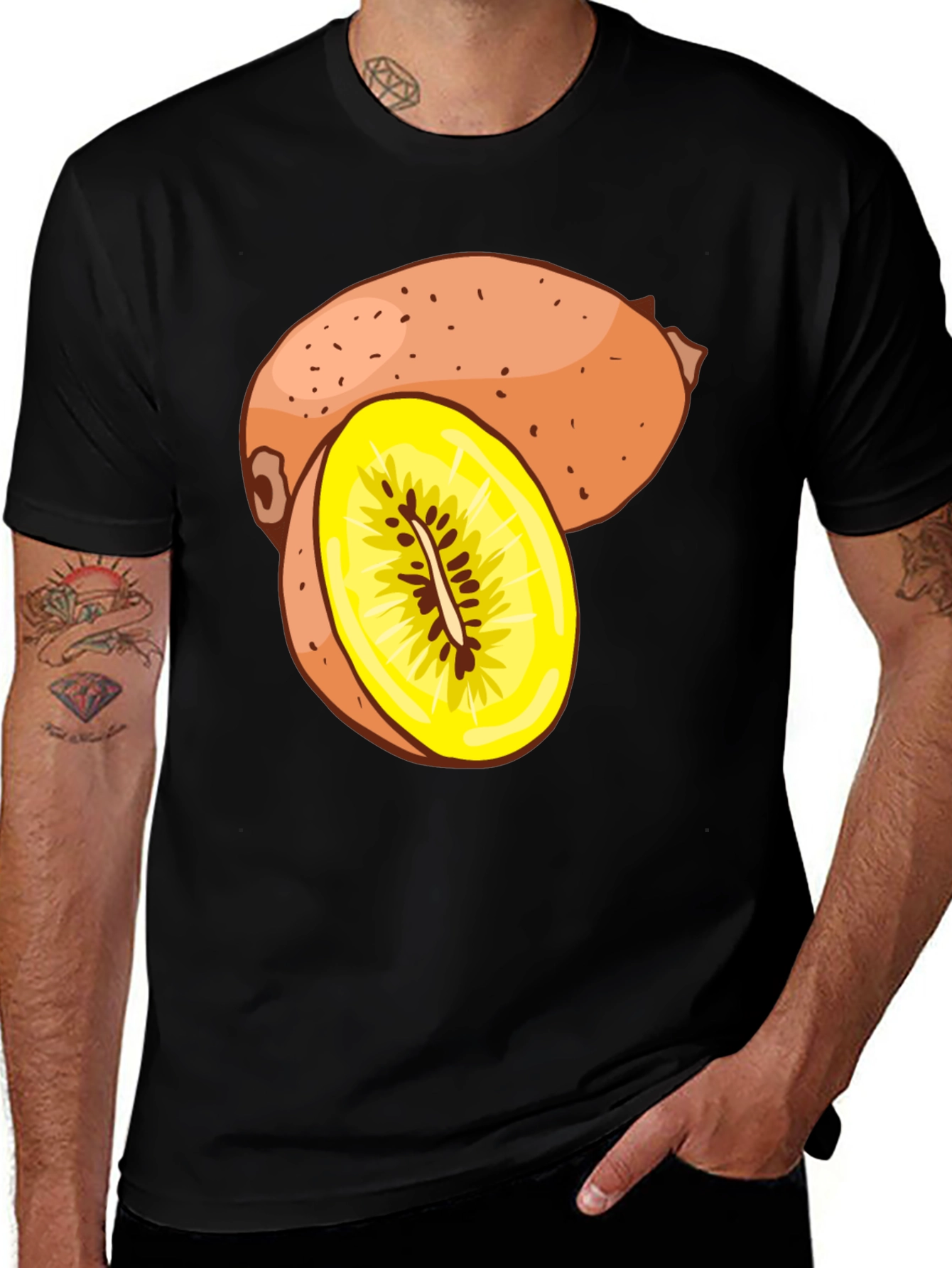 Variant 18 of Golden Kiwi Fruit T-Shirt - Unique Food Graphic Tee