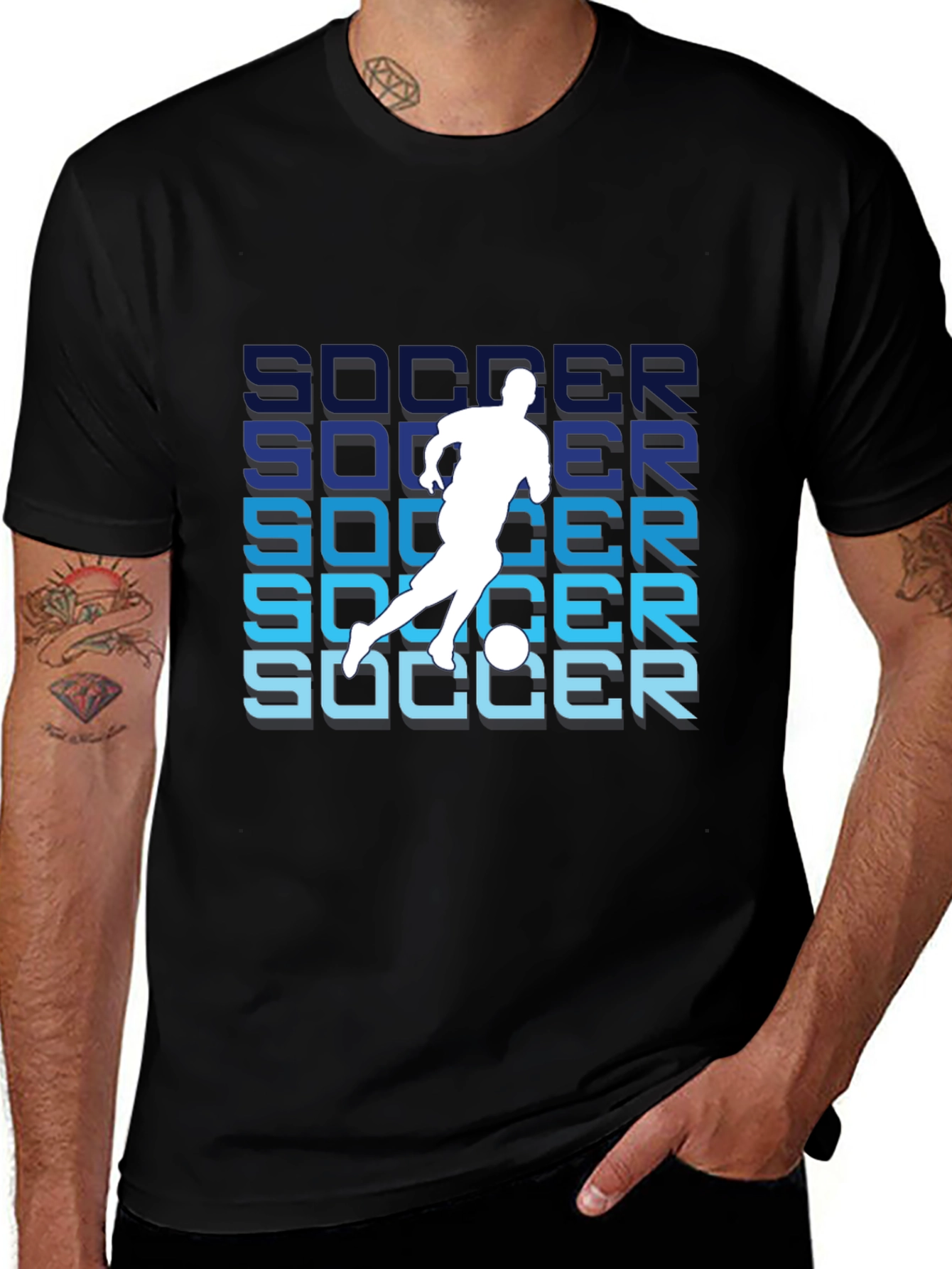 Variant 26 of Soccer Graphic Black T-Shirt