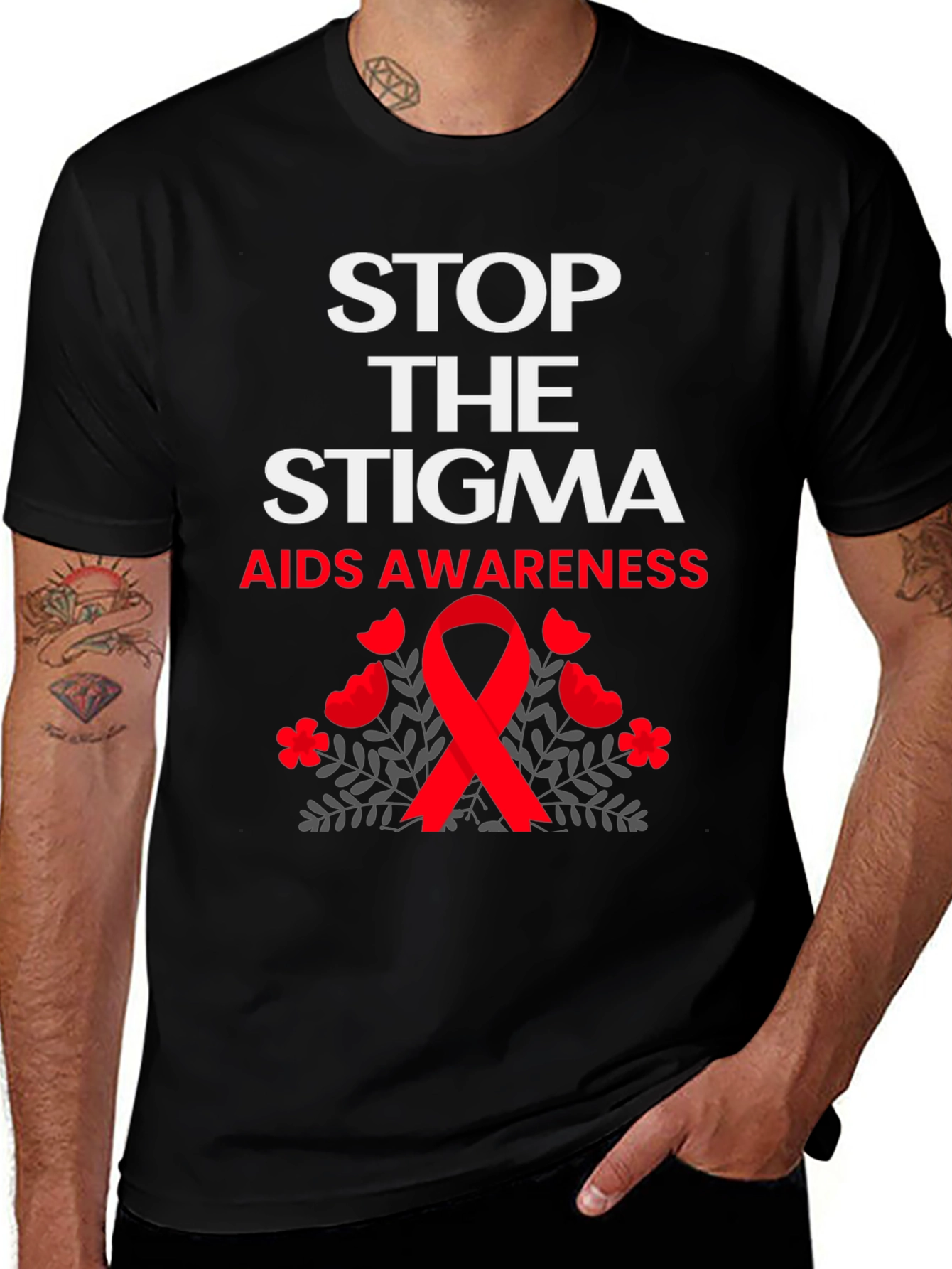Stop the Stigma AIDS Awareness Graphic Tee