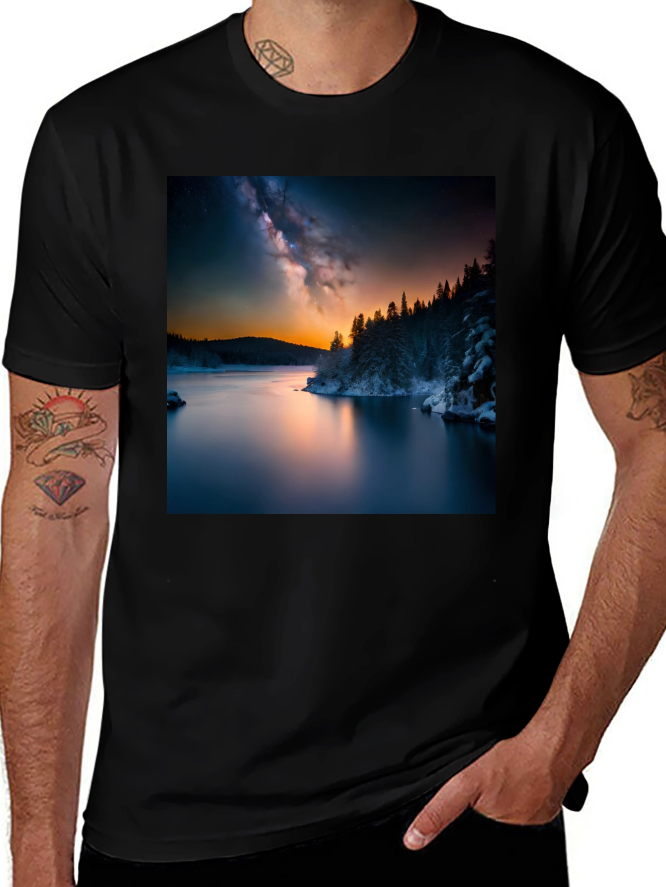 Variant 26 of Scenic Lake Galaxy Graphic Tee