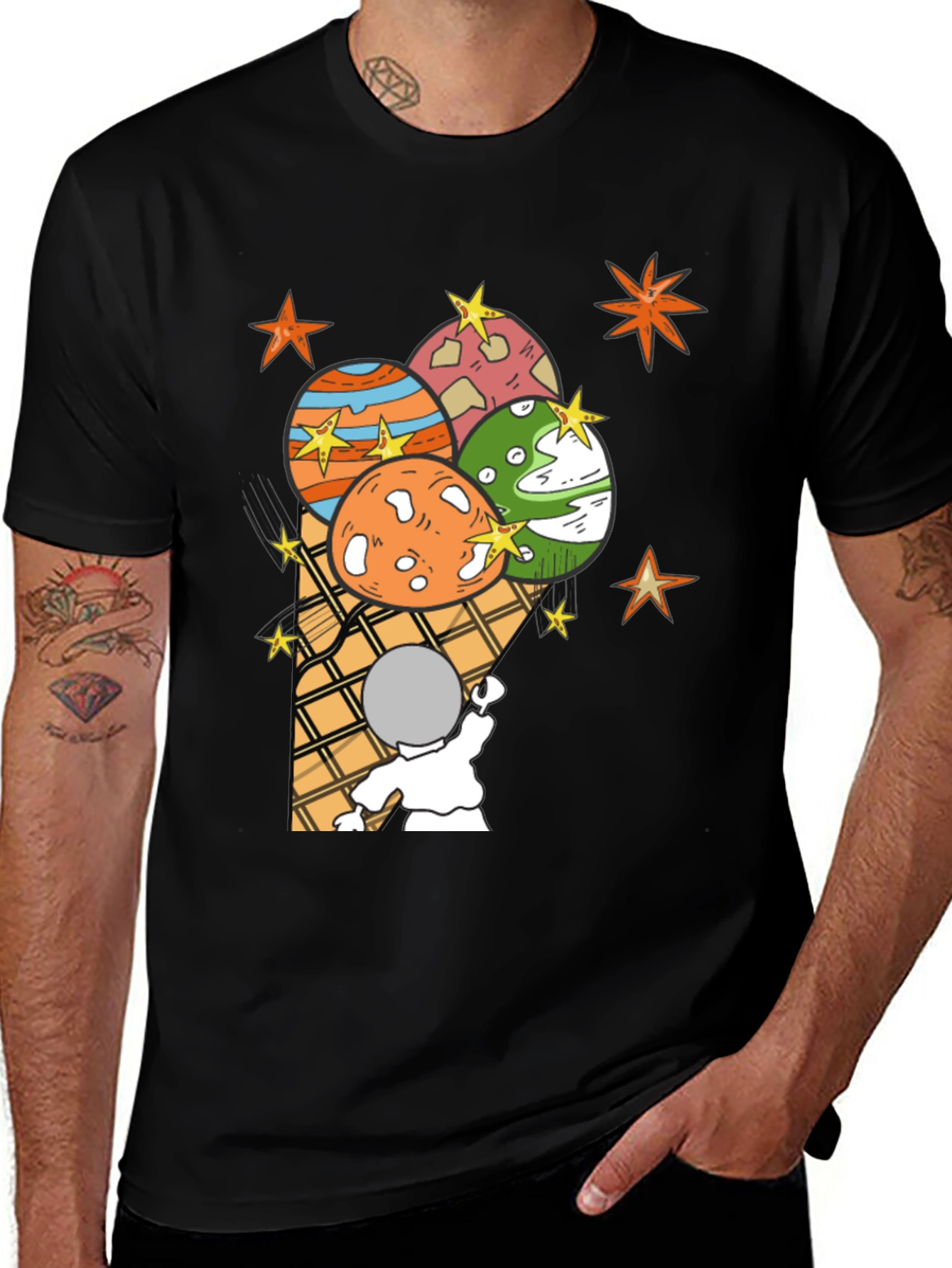 Variant 7 of Astronaut Ice Cream Planet T-Shirt
