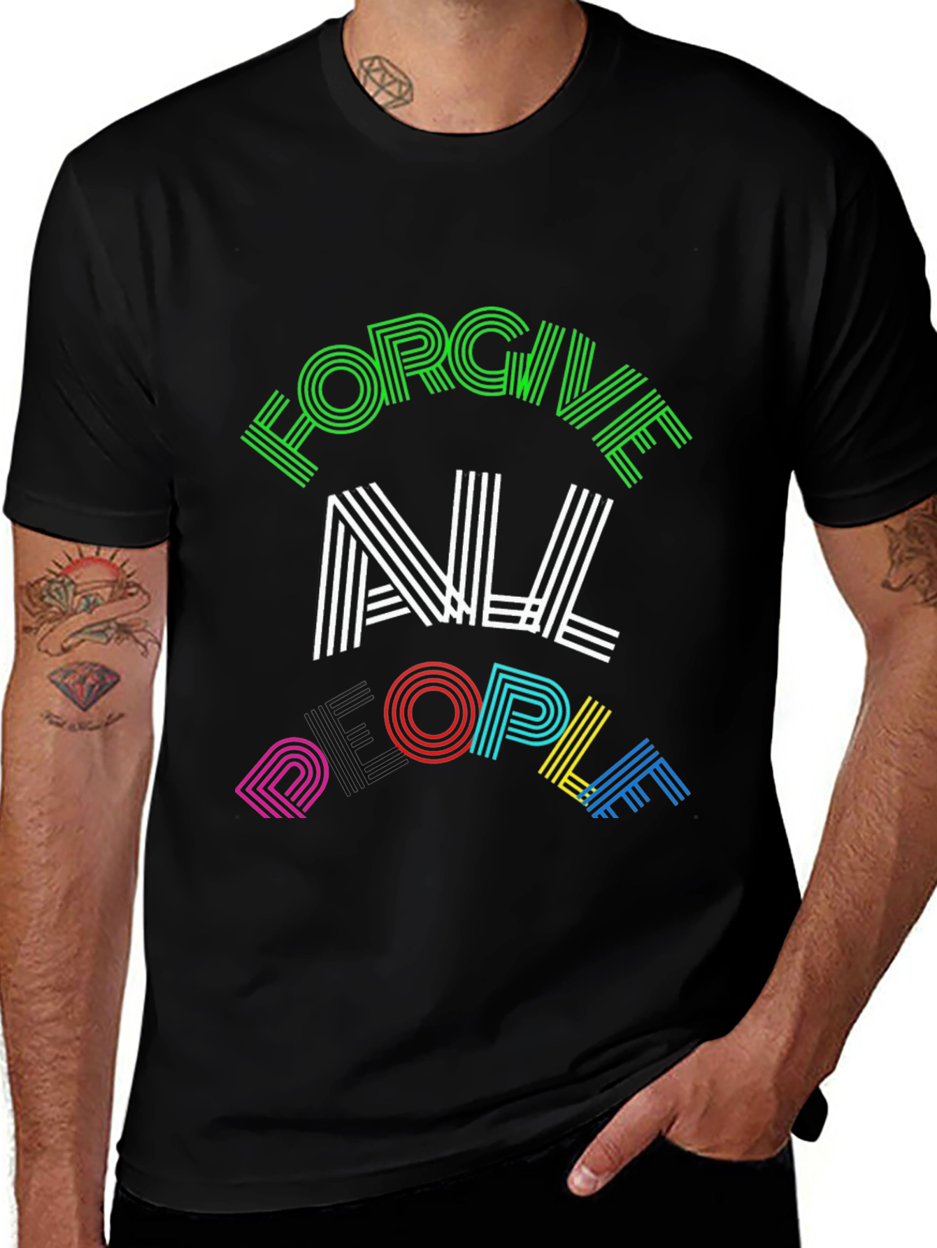 Variant 26 of Forgive All People Graphic Tee - Unisex Black T-Shirt