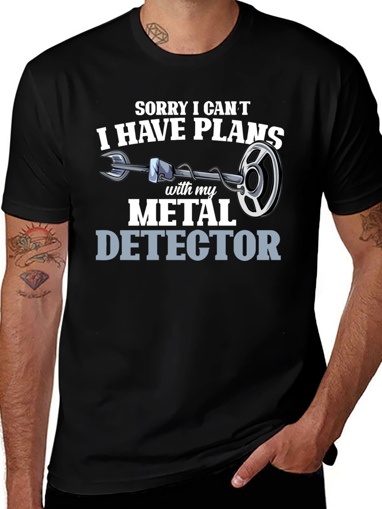 Variant 14 of Metal Detector Plans Graphic T-Shirt