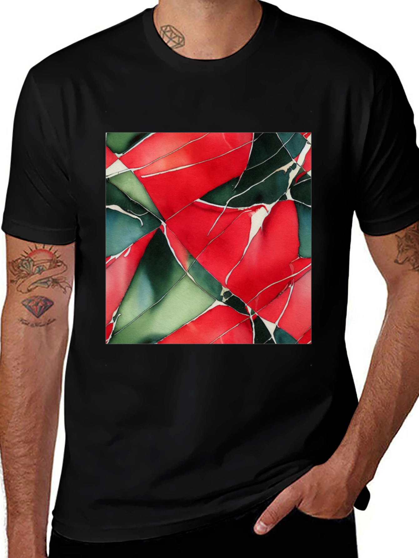 Variant 13 of Abstract Geometric Art Print Black T-Shirt