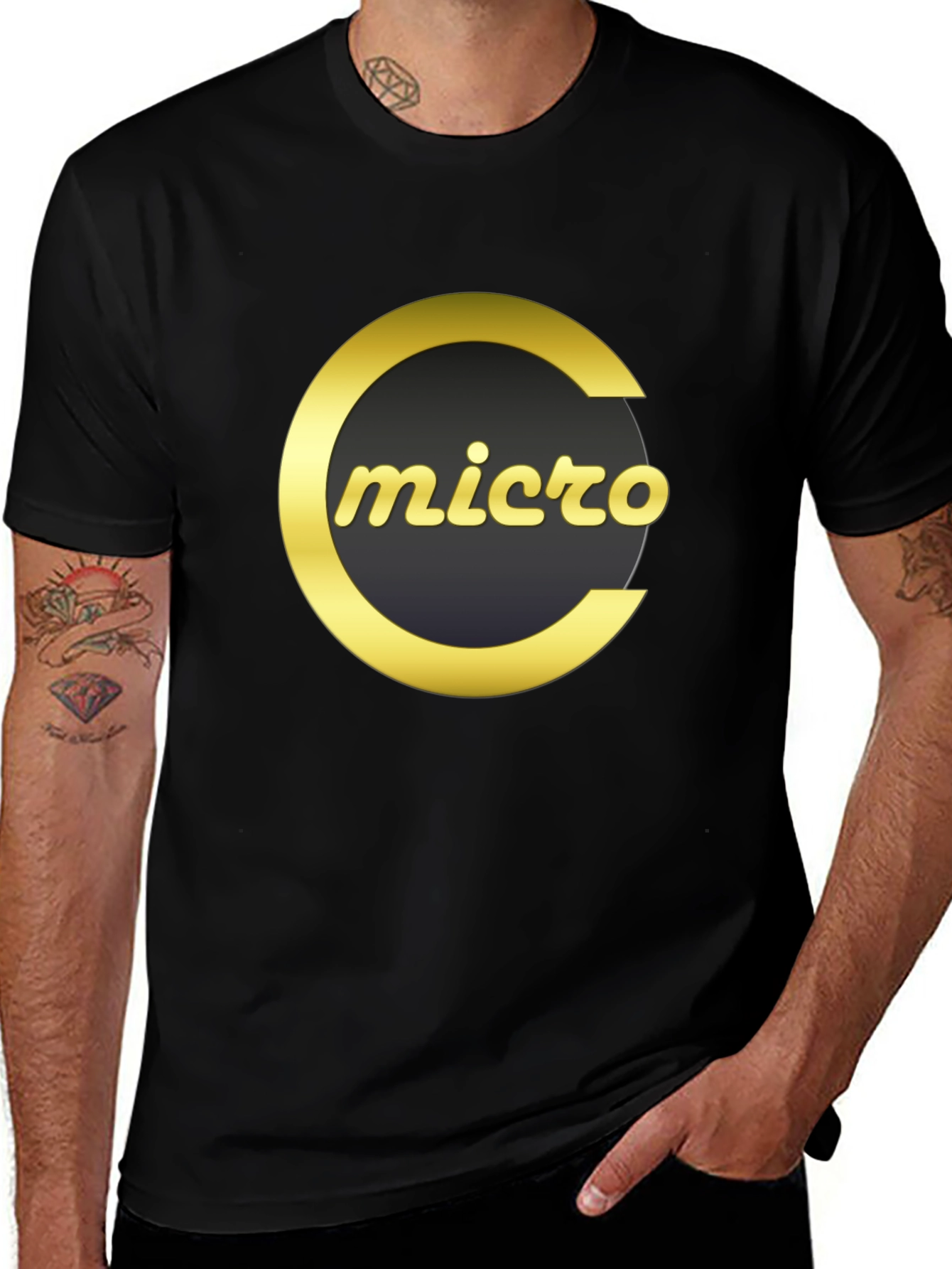 Variant 22 of Micro T-Shirt - Black Graphic Tee