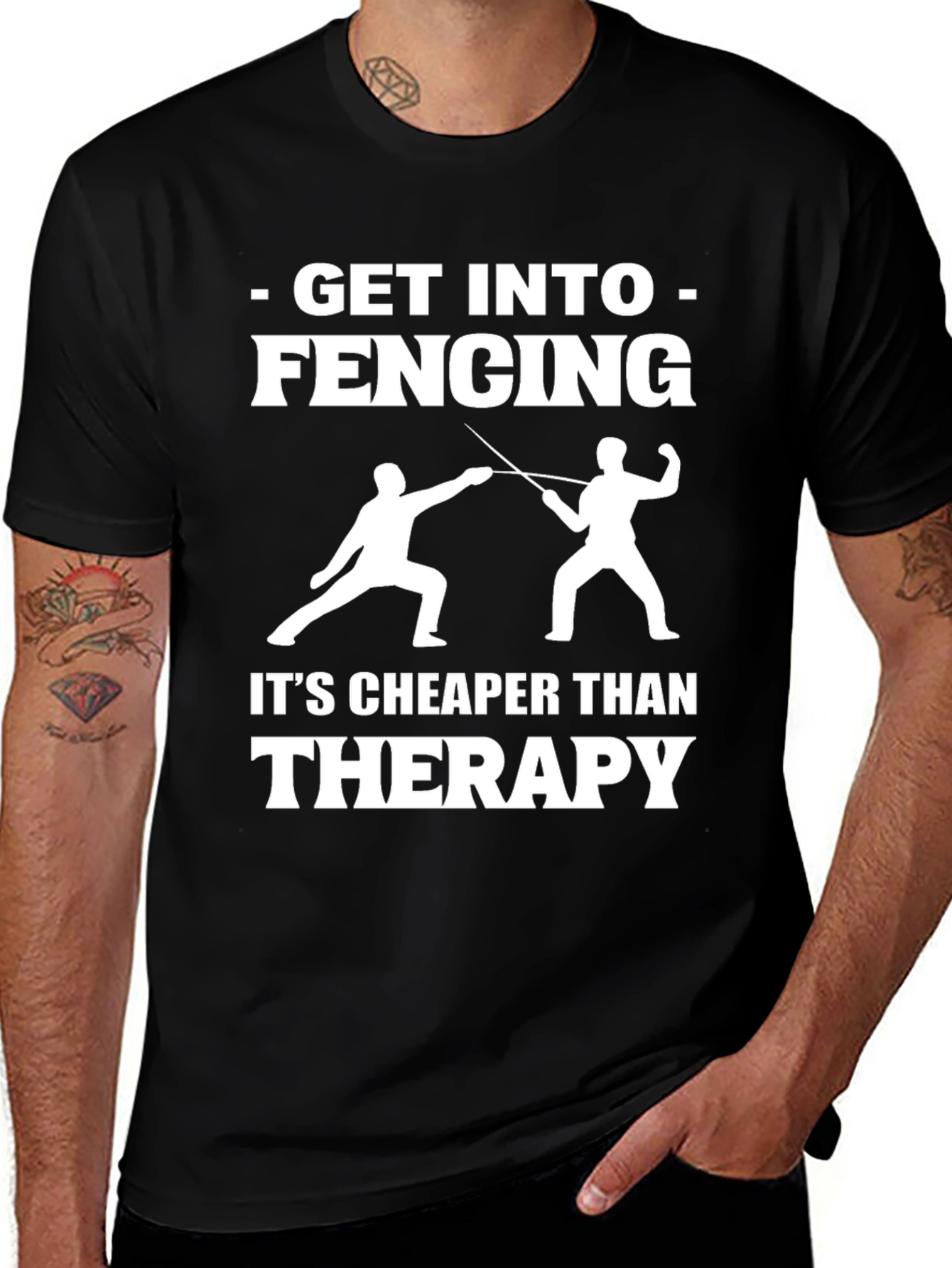 Variant 27 of Fencing Therapy T-Shirt Funny Sport Gift