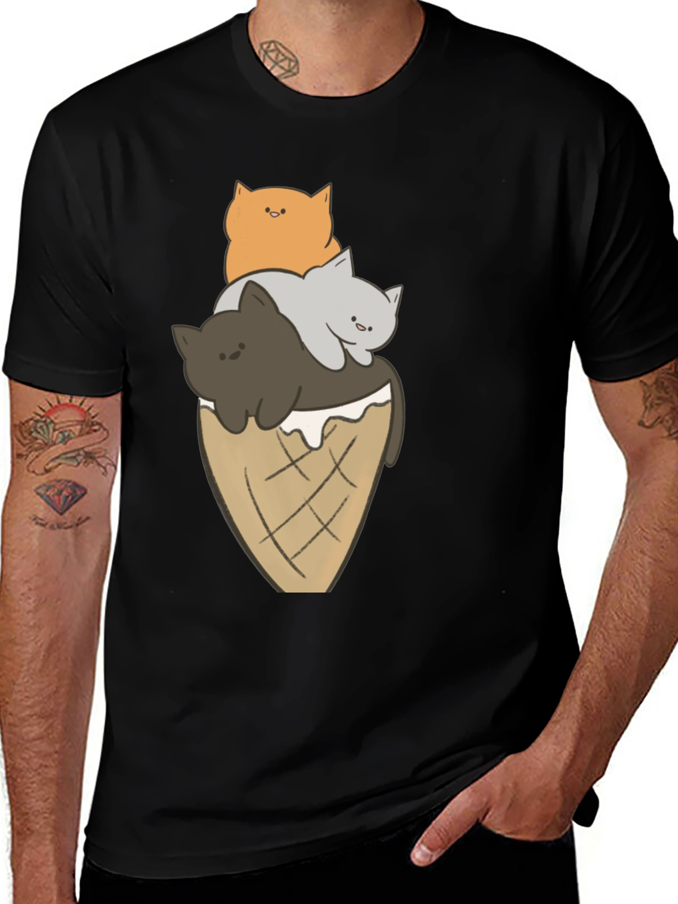 Variant 20 of Cat Ice Cream Cone Graphic Tee