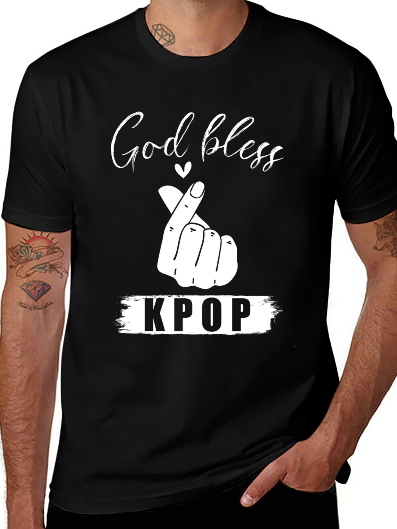 God Bless KPOP Heart T-Shirt