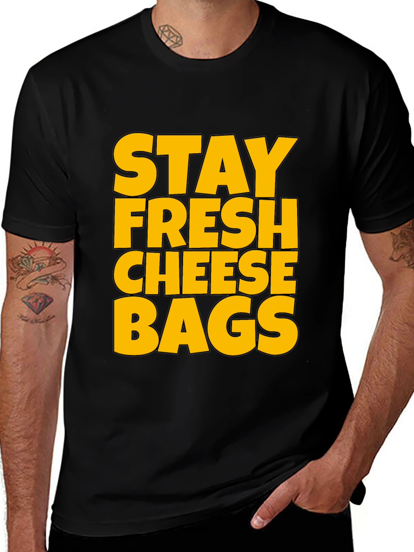 Variant 11 of Stay Fresh Cheese Bags Graphic Tee
