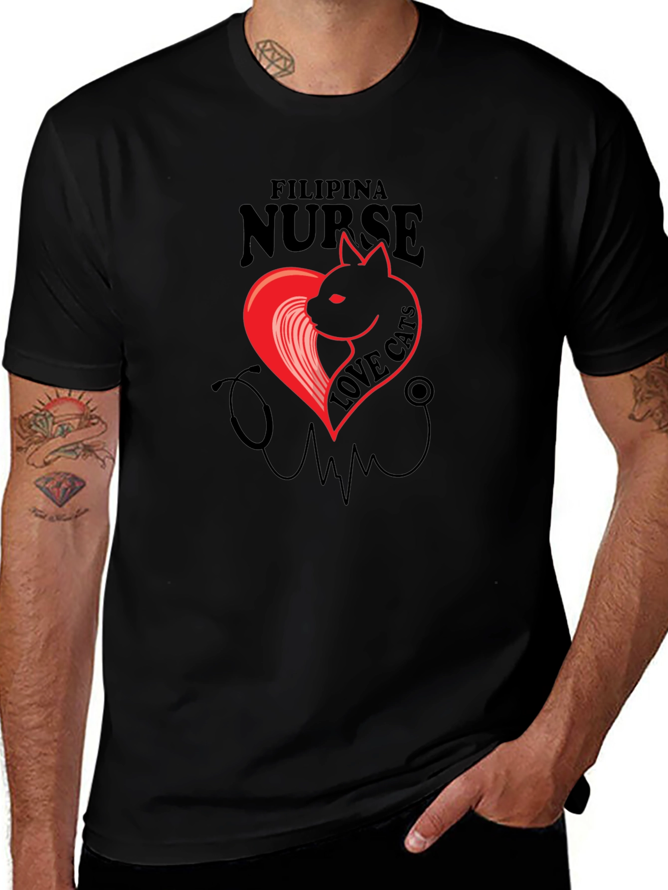 Filipina Nurse Cat Lover T-Shirt