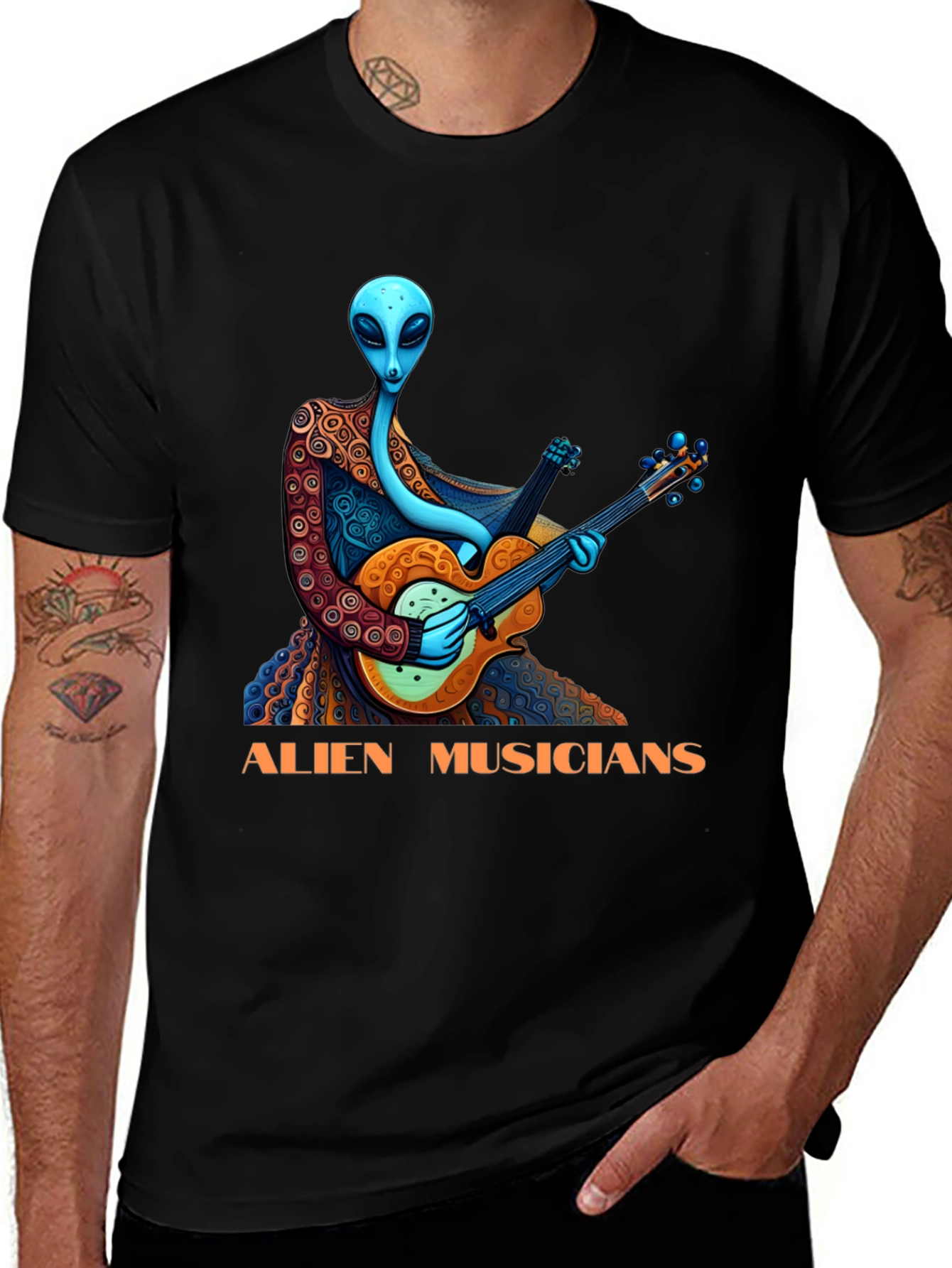 Variant 7 of Alien Musicians Graphic T-Shirt