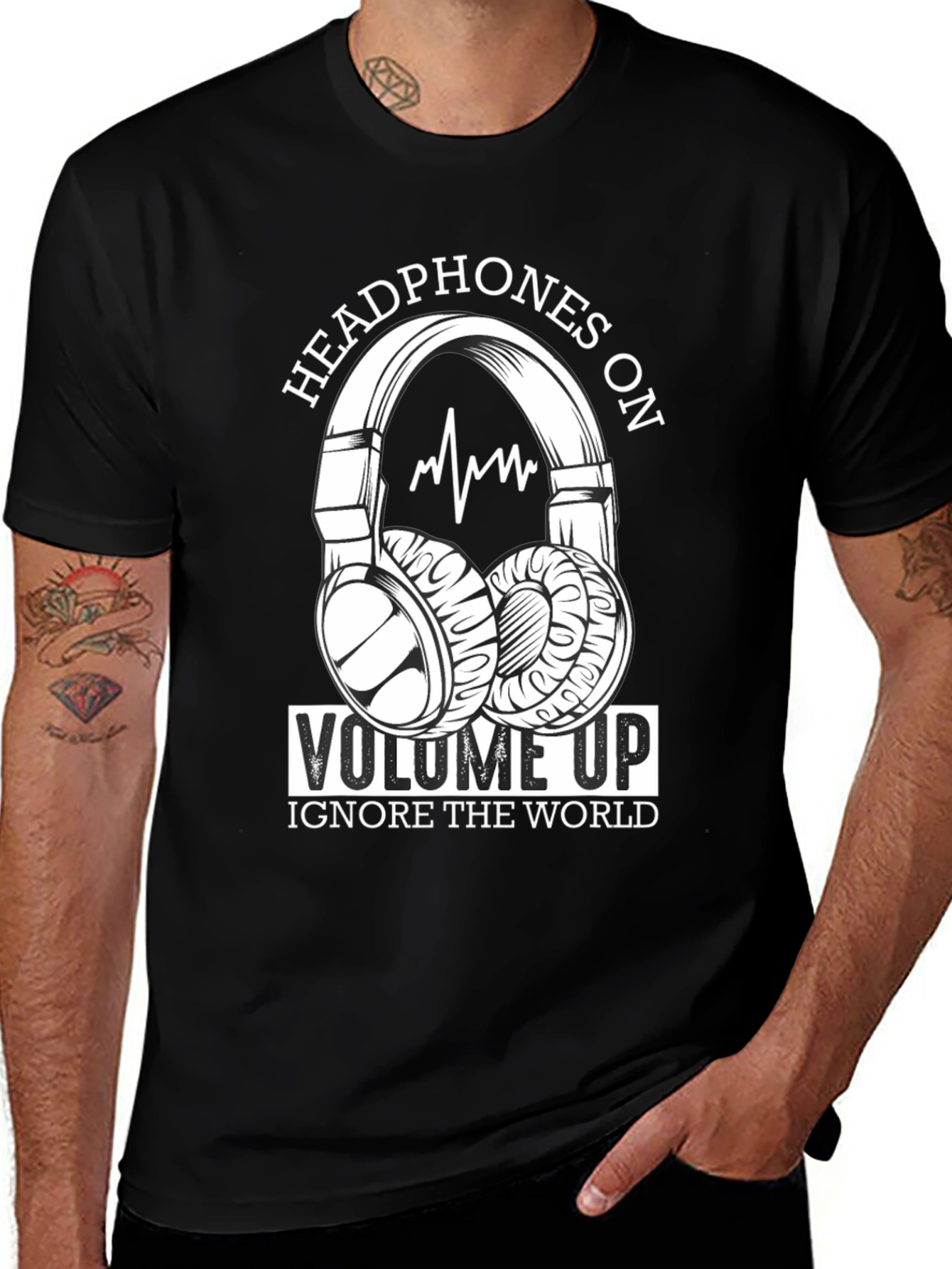 Variant 11 of Headphones On Volume Up T-Shirt