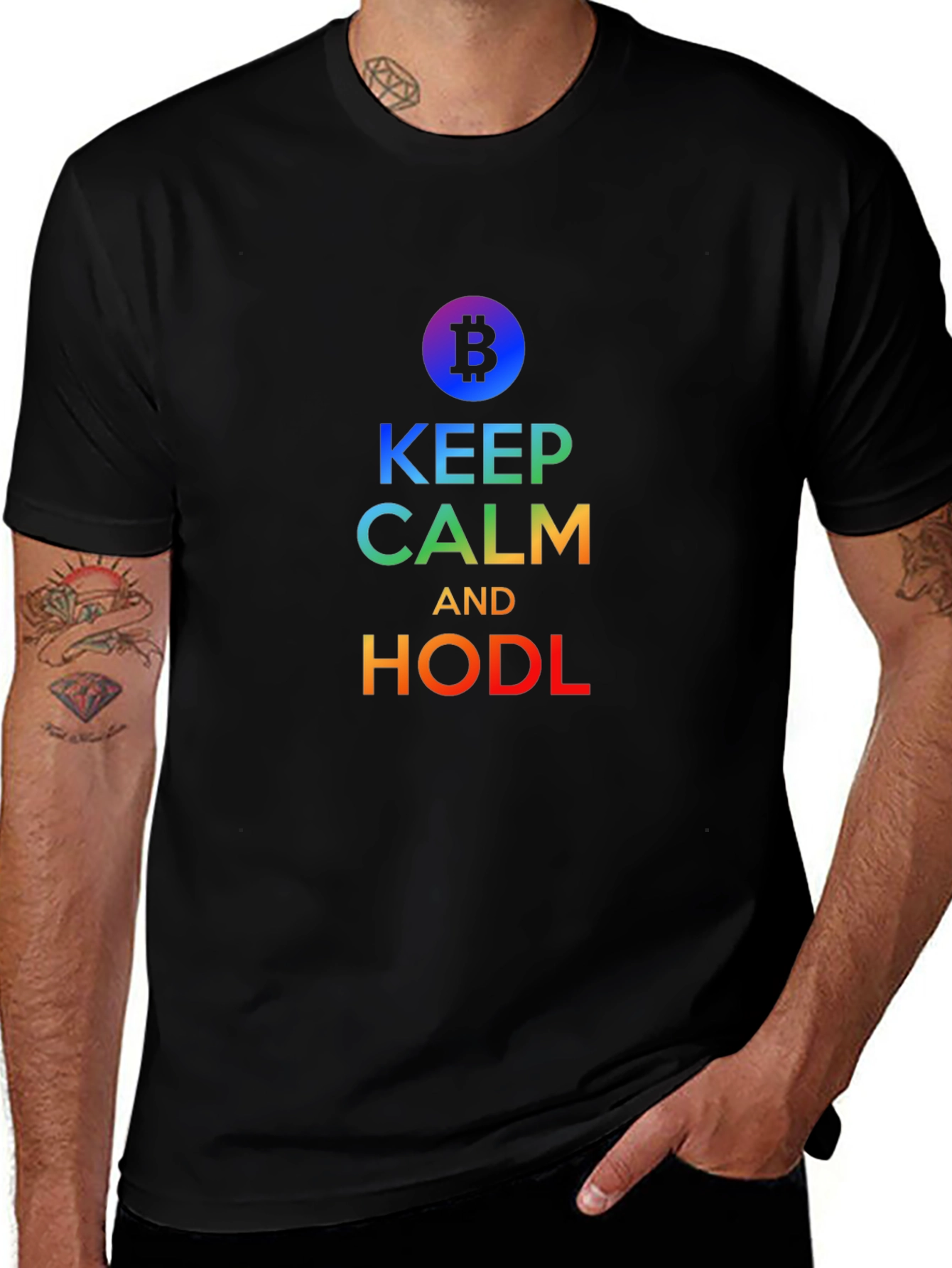 Keep Calm and HODL Bitcoin T-Shirt Crypto Trader Gift
