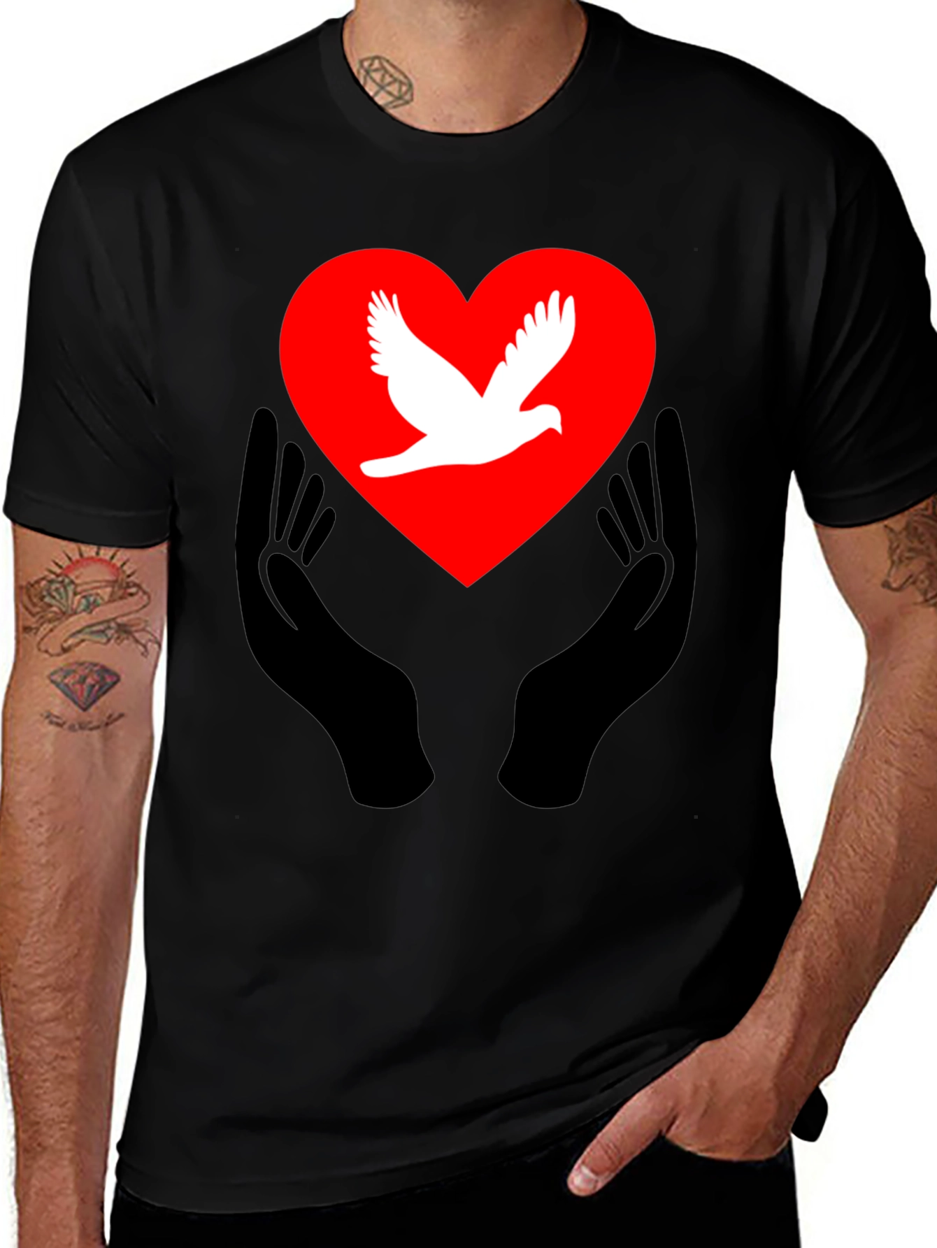 Variant 29 of Peace Dove Heart T-Shirt