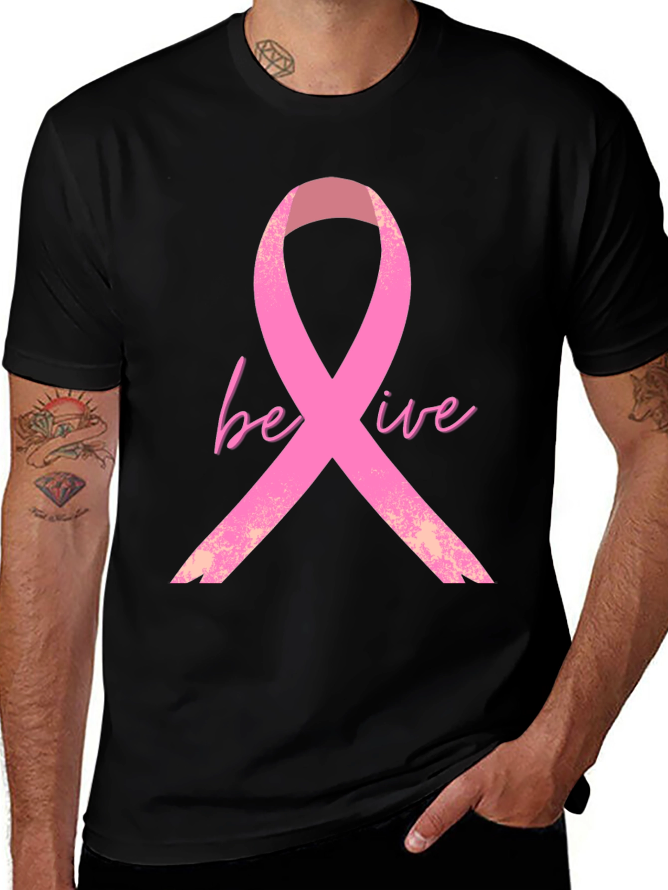 Believe Ribbon Tee - Breast Cancer Awareness Shirt