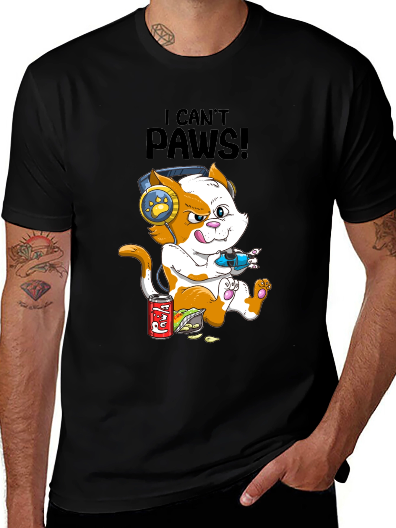 Variant 11 of I Can't Paws Gamer Cat T-Shirt