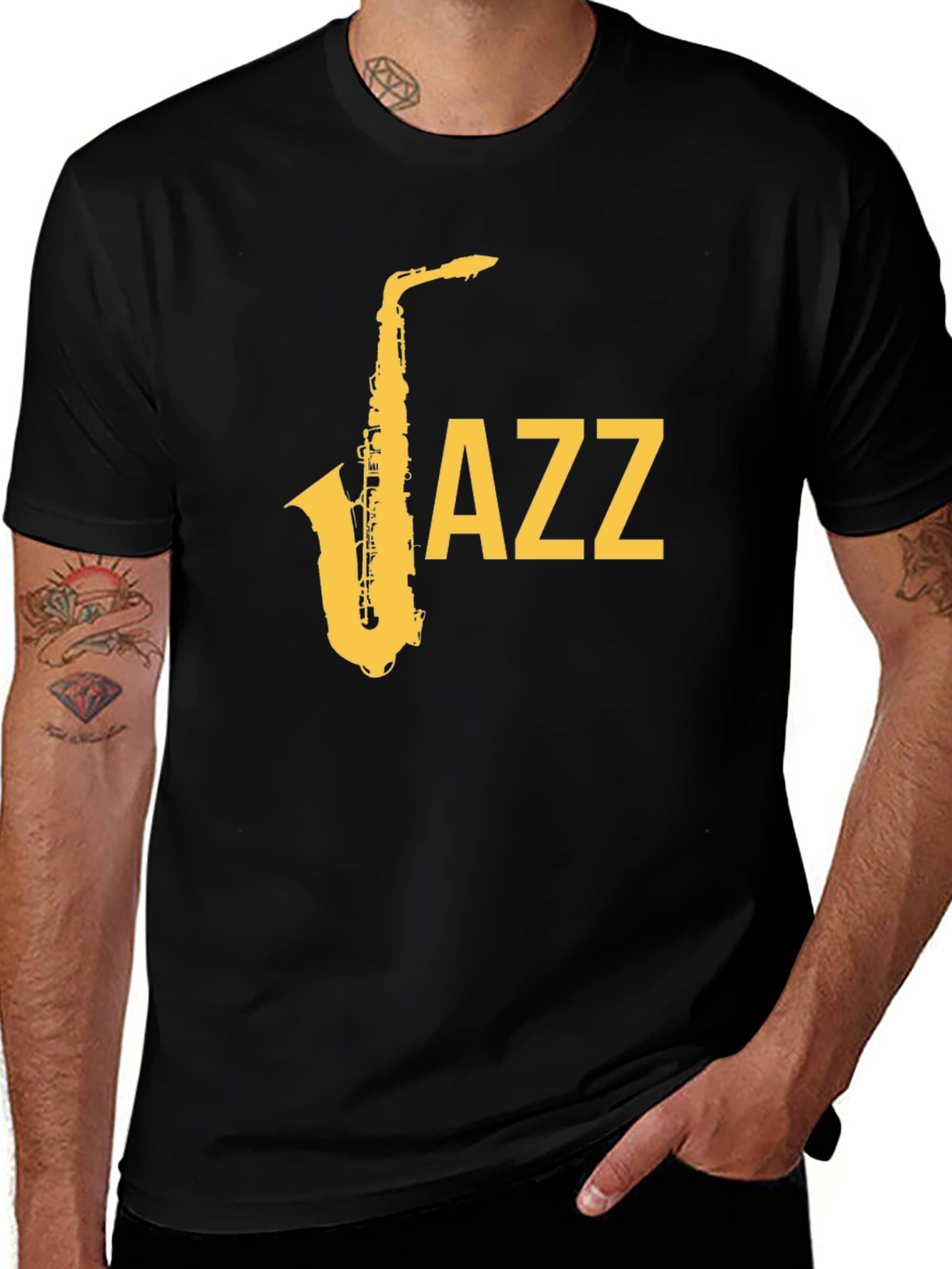 Variant 22 of Jazz Saxophone Graphic T-Shirt - Cool Music Tee