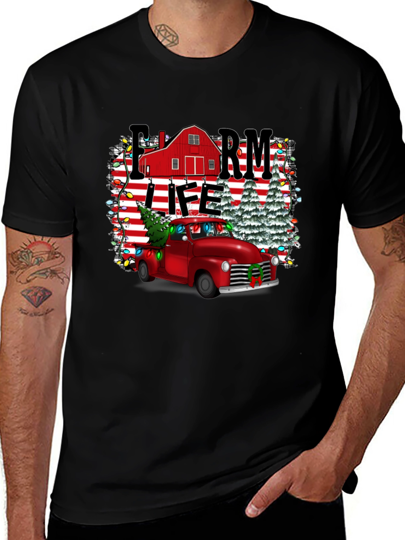 Farm Life Christmas Truck Tee