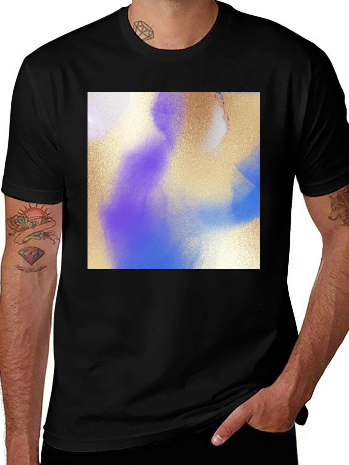 Variant 23 of Abstract Art Graphic Tee - Modern Black T-Shirt