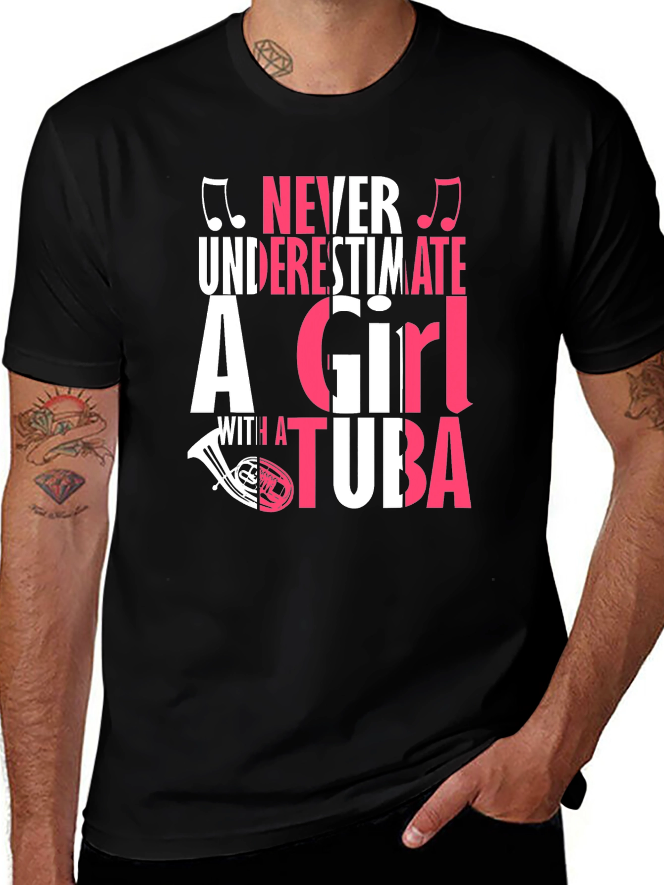 Variant 25 of Never Underestimate a Girl with a Tuba T-Shirt