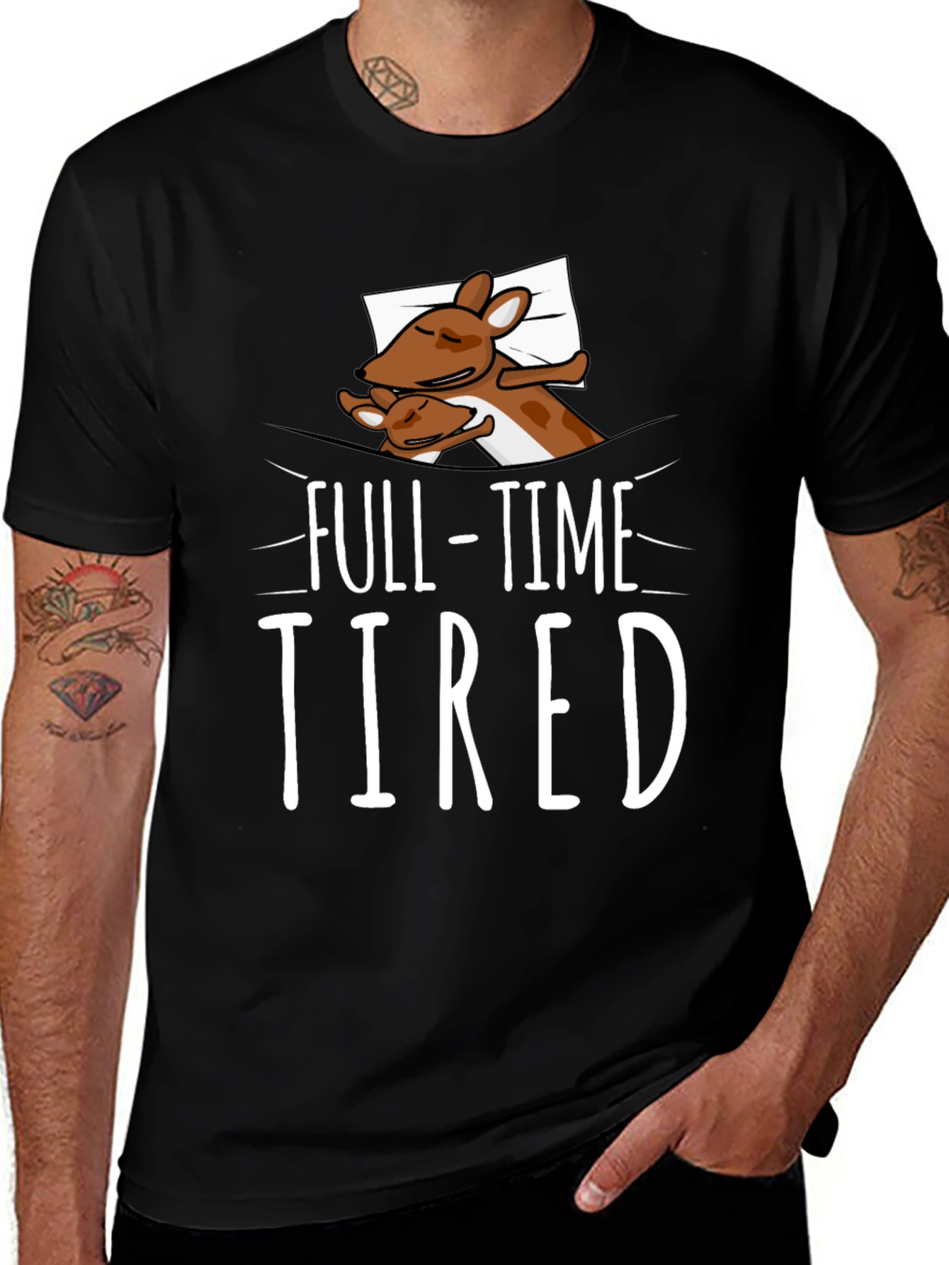 Variant 15 of Full-Time Tired Sleepy Deer Graphic Tee