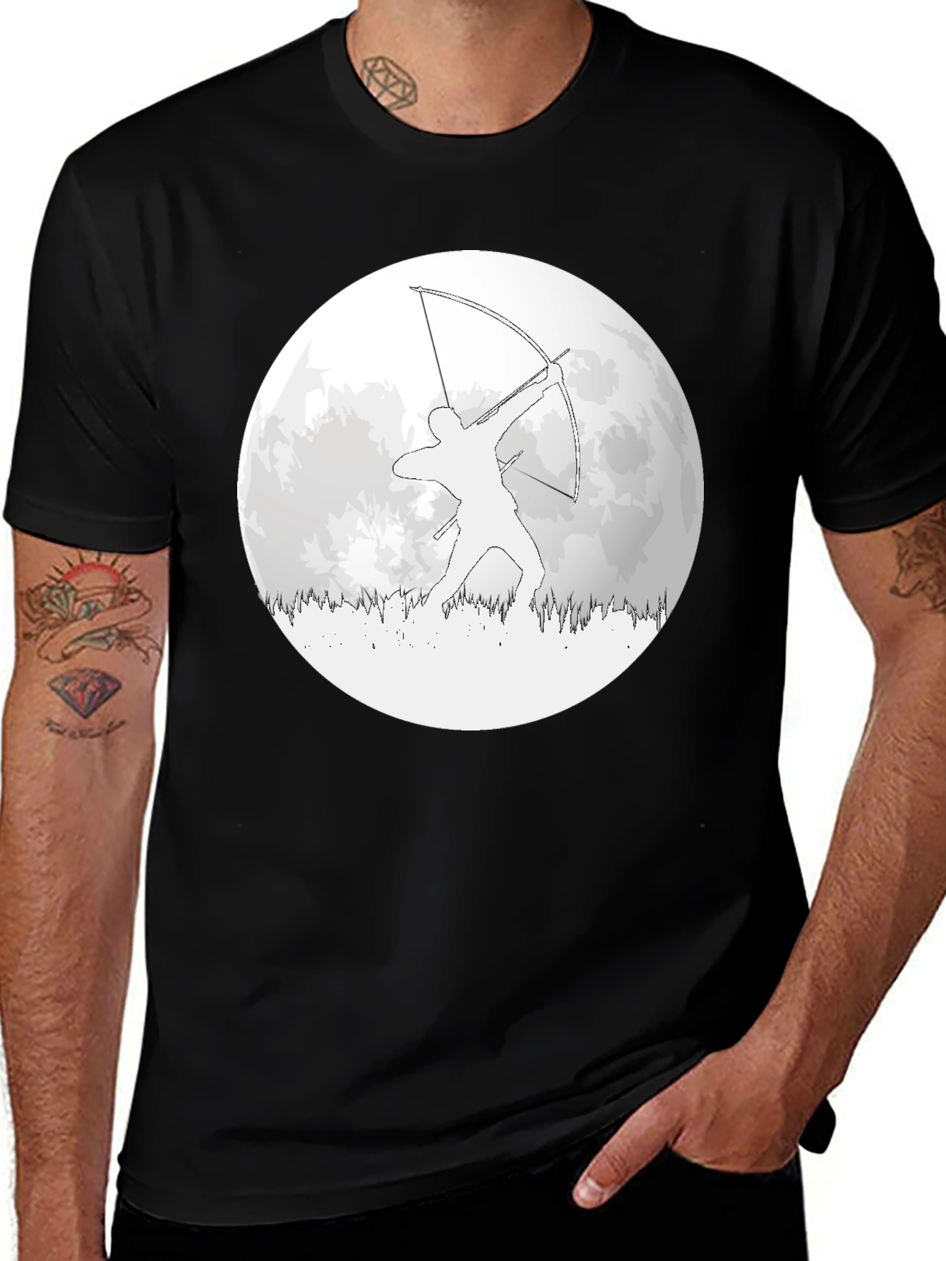 Variant 24 of Archer Moon Graphic T-Shirt - Black