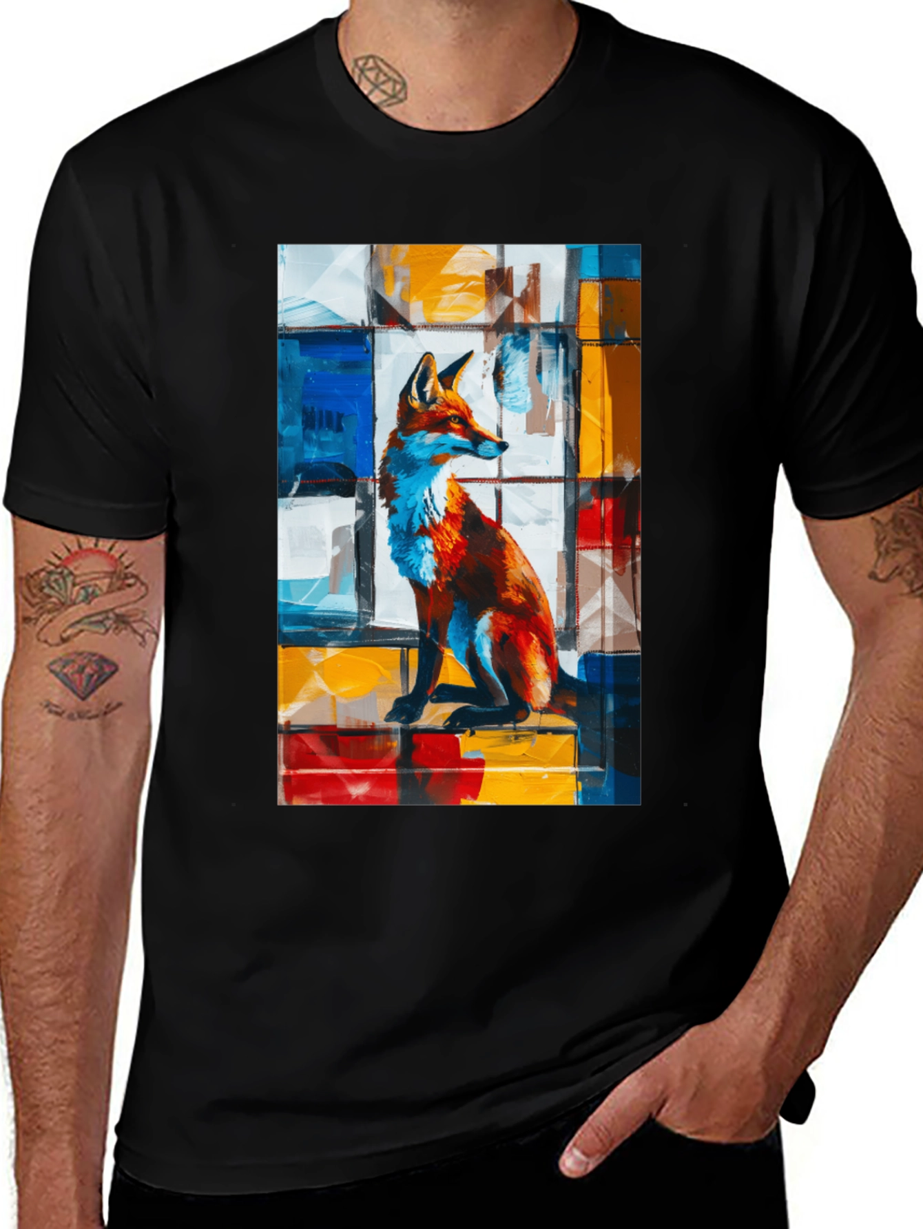 Variant 5 of Abstract Fox Graphic T-Shirt