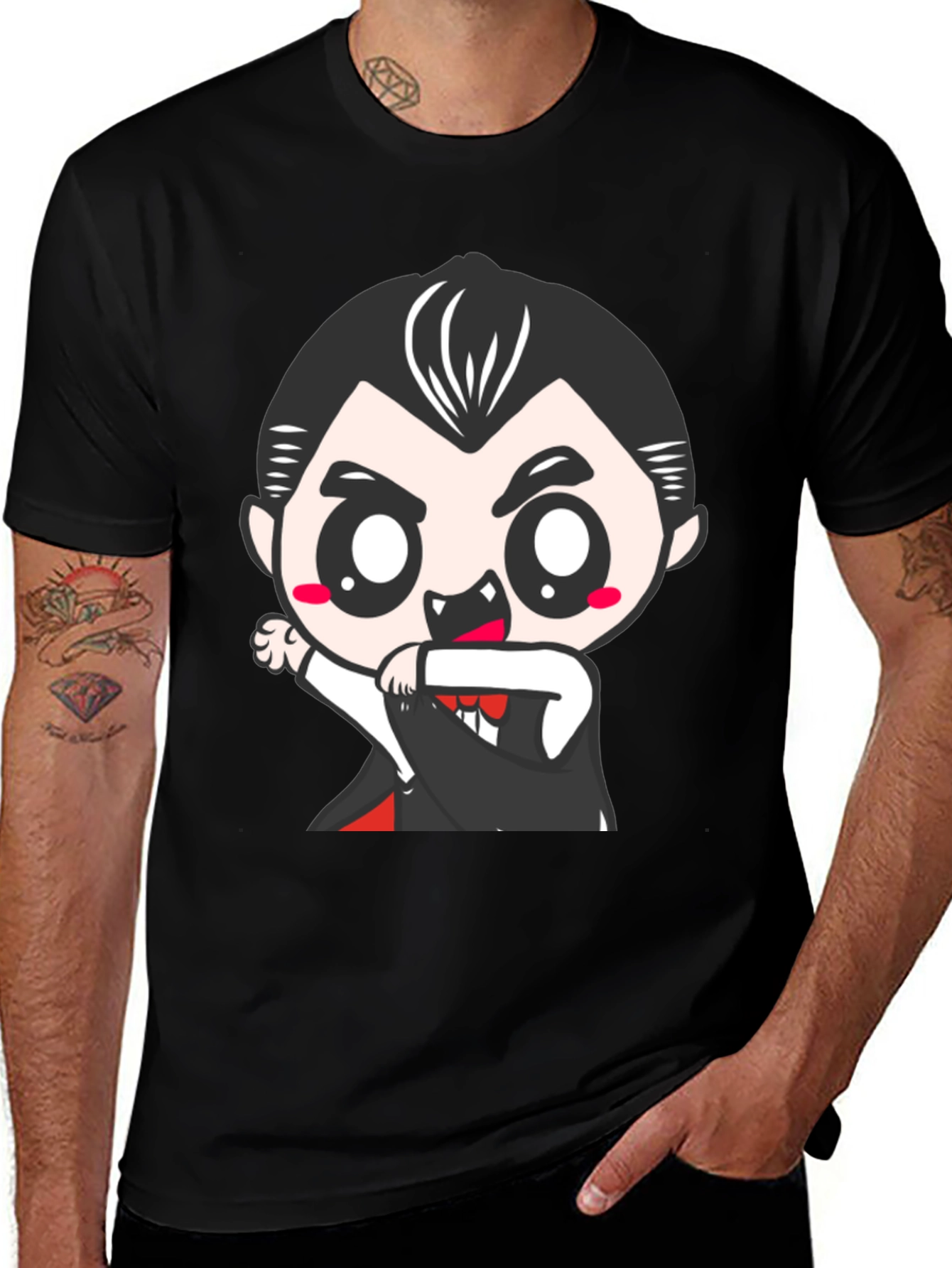 Variant 14 of Cute Cartoon Vampire Graphic Tee