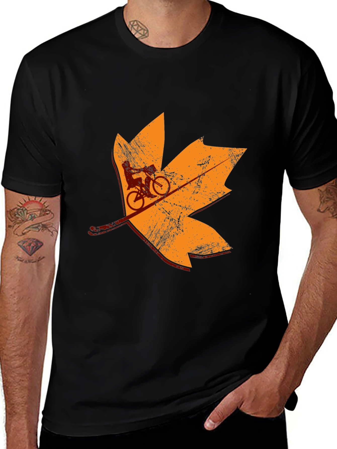 Variant 14 of Maple Leaf Mountain Biker Graphic T-Shirt