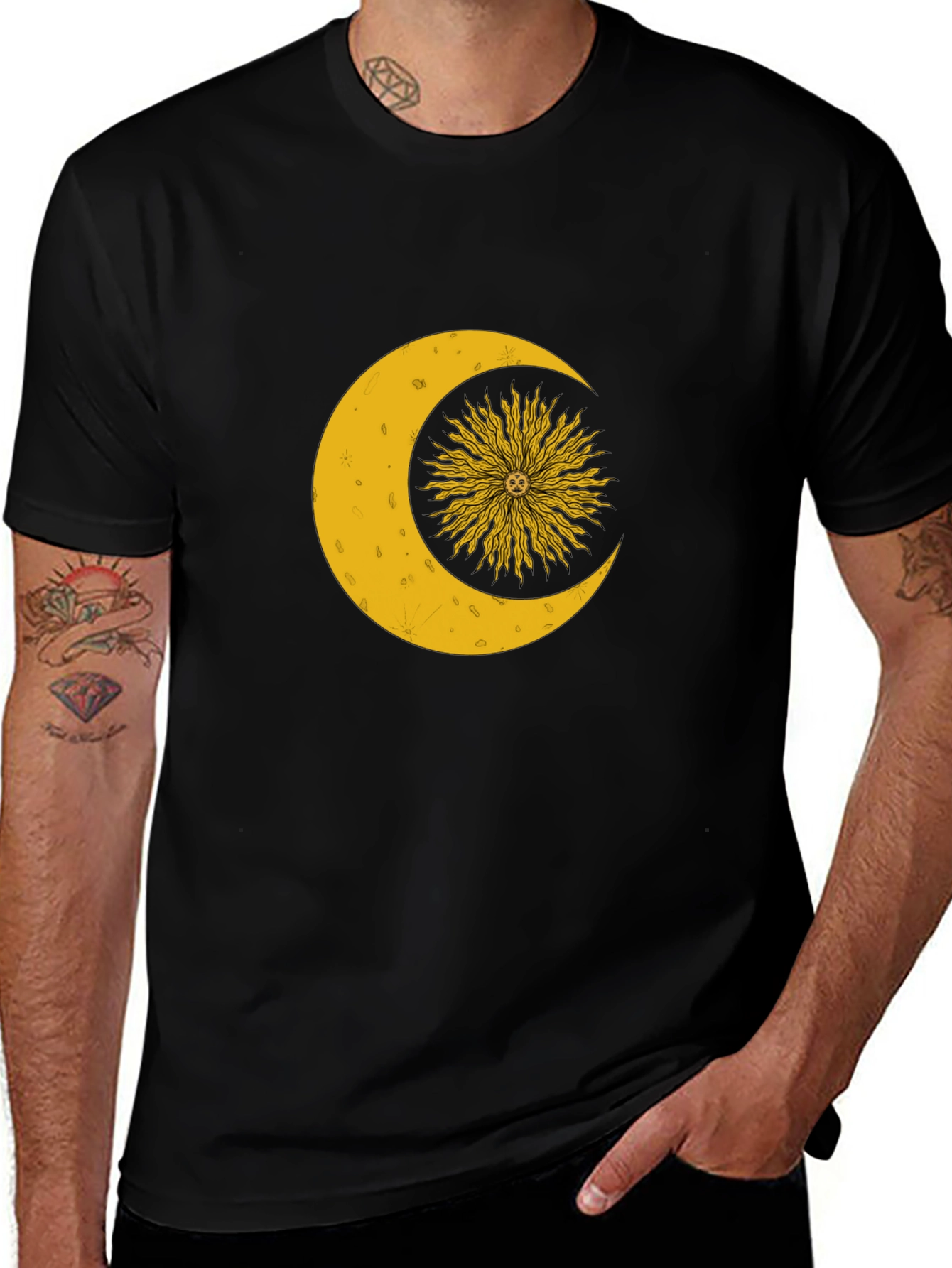 Variant 17 of Celestial Sun and Moon Graphic T-Shirt